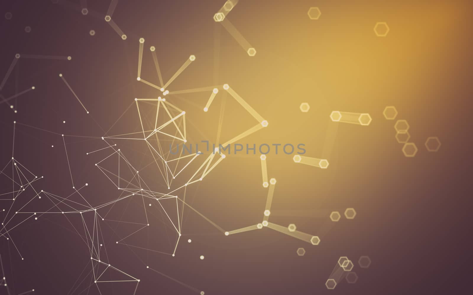 Abstract polygonal space low poly dark background, 3d rendering by teerawit