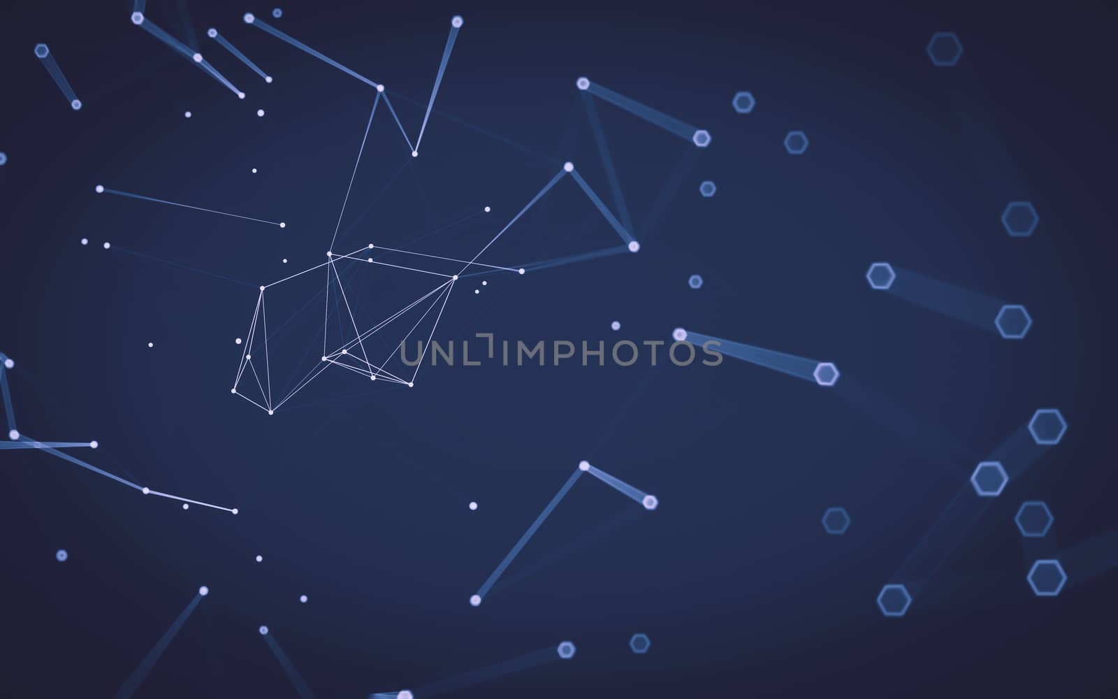 Abstract polygonal space low poly dark background with connecting dots and lines. Connection structure. 3d rendering