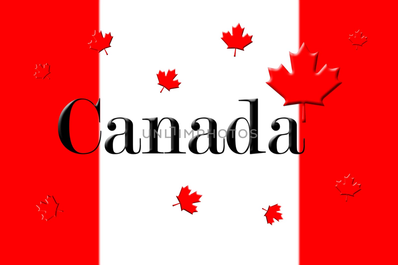 Canadian National Flag With Canada Written On It and Maple Leafs by alexandarilich