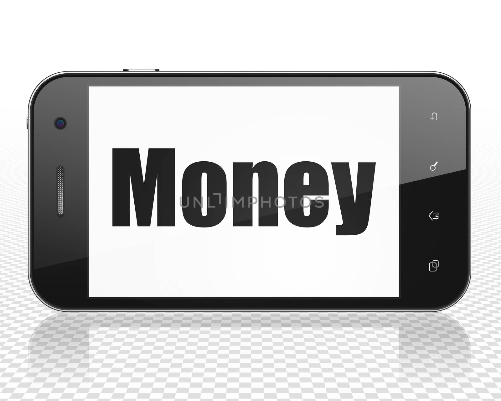Business concept: Smartphone with black text Money on display, 3D rendering