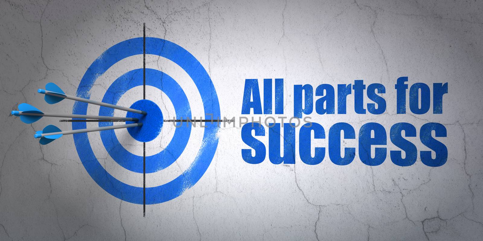 Finance concept: target and All parts for Success on wall background by maxkabakov