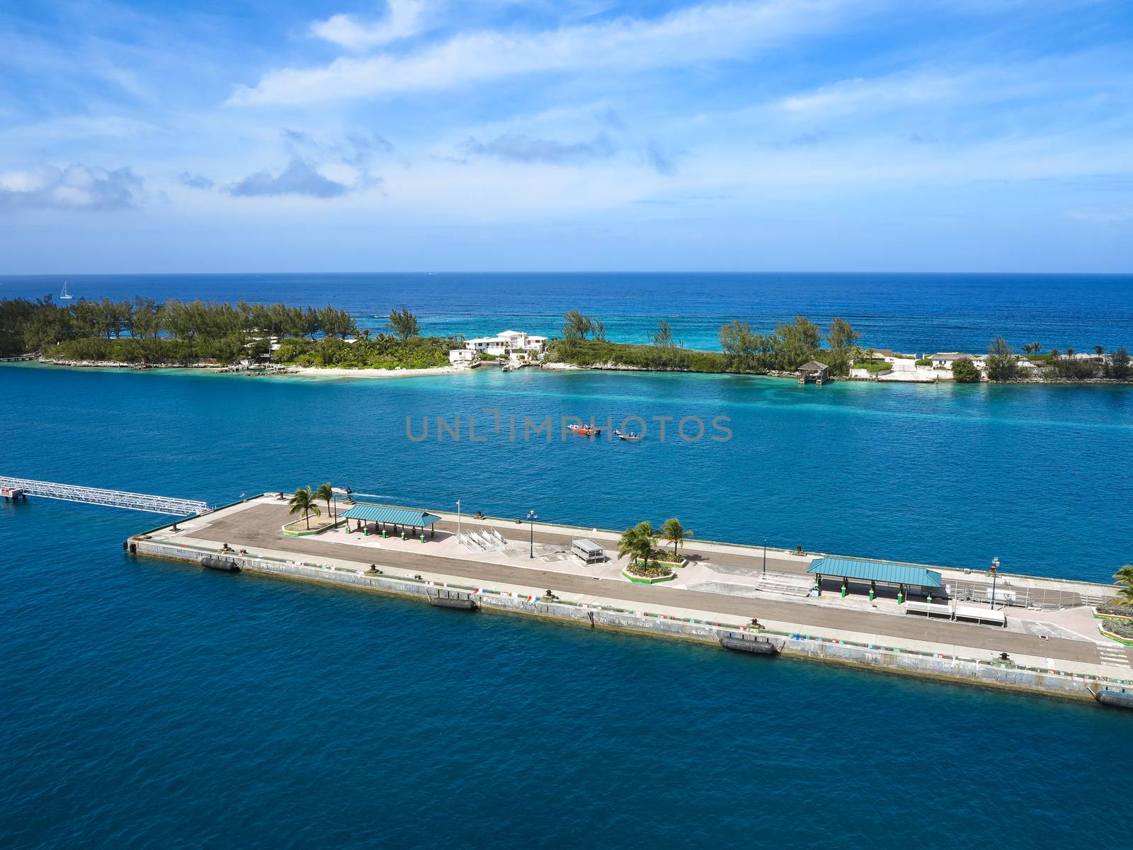 A dock for cruise ships in the caribbean