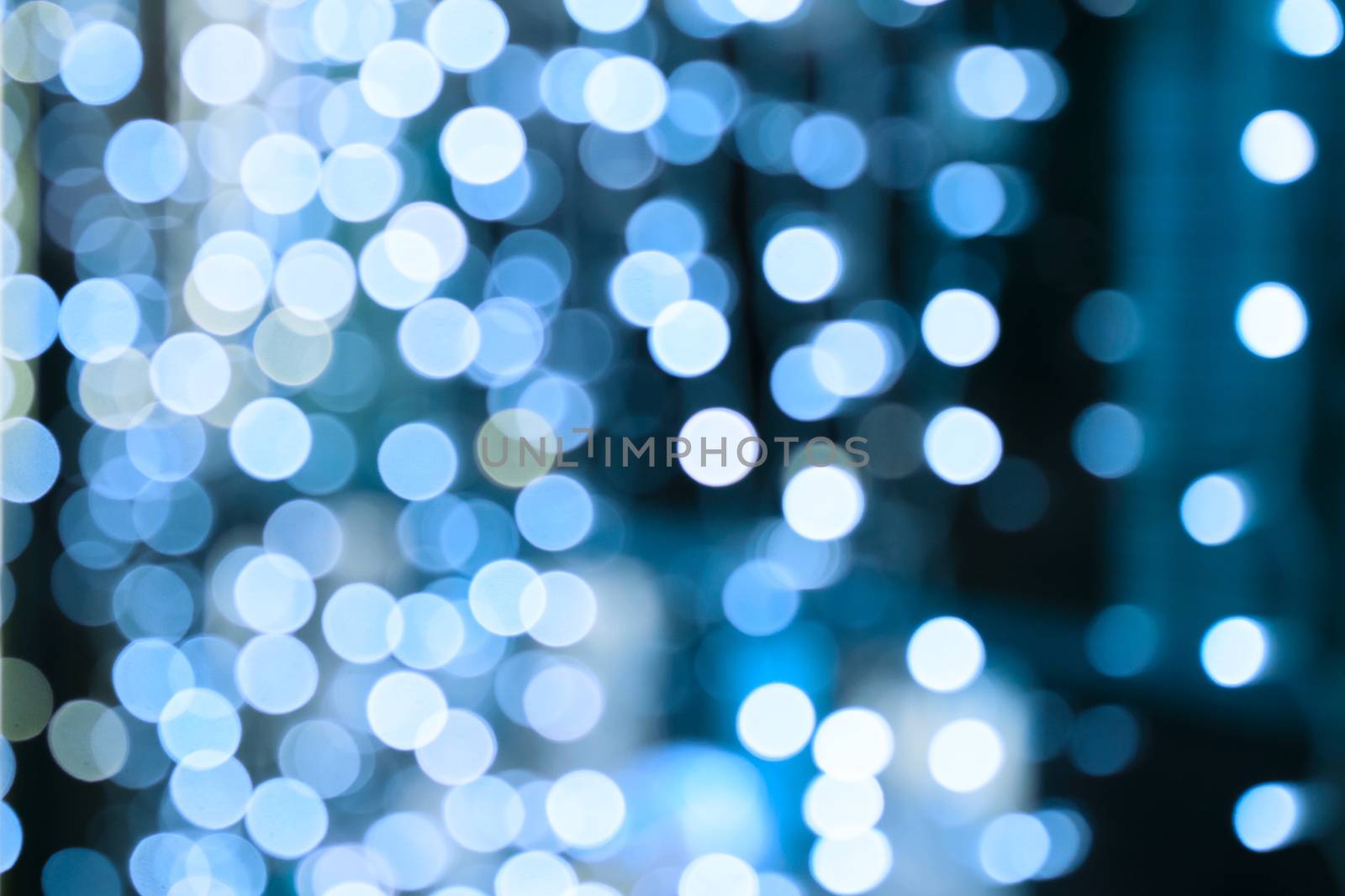 Beautiful bokeh background for design. Christmas decoration outdoors