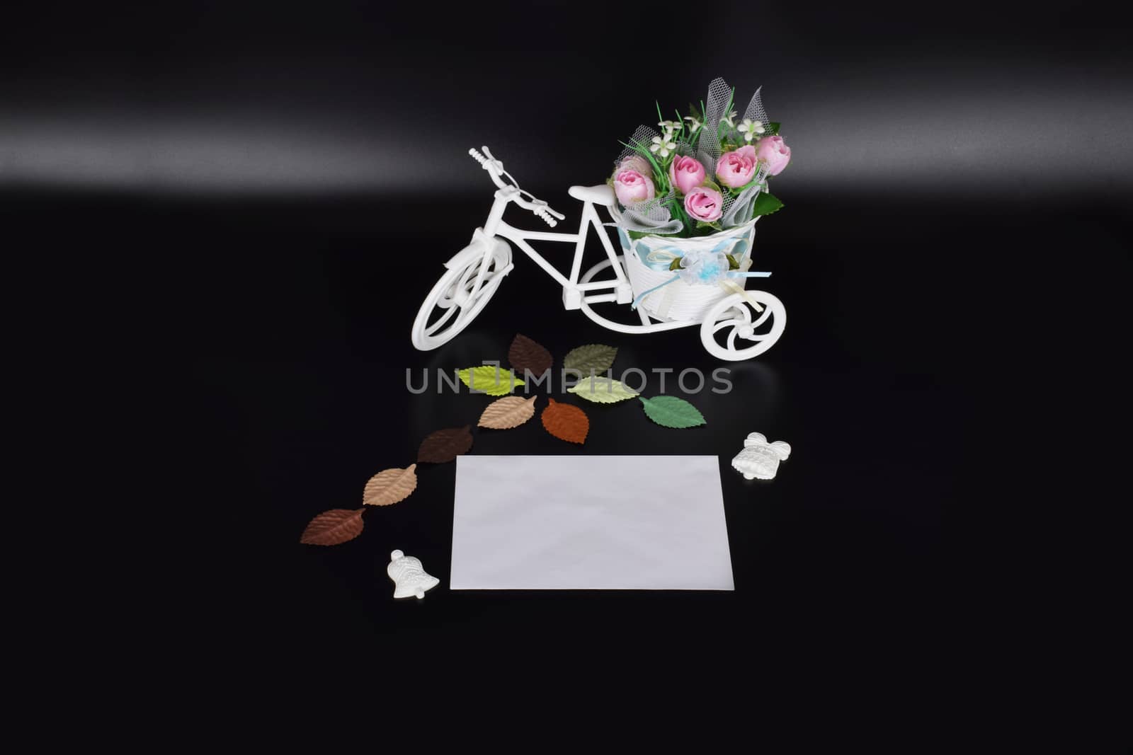 mockup objects isolated on black background with copy space, front view