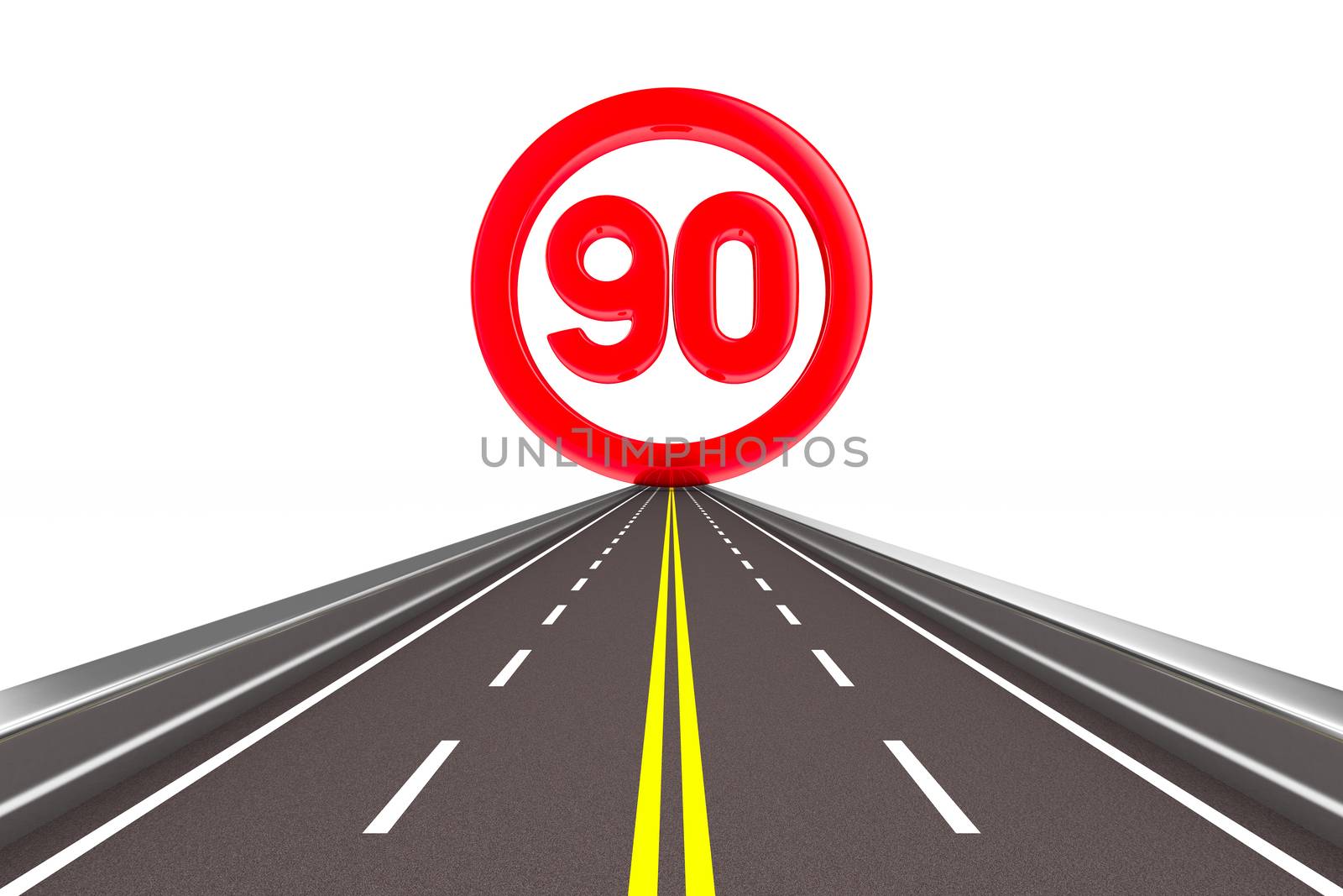 sign restriction speed. Isolated 3D image by ISerg