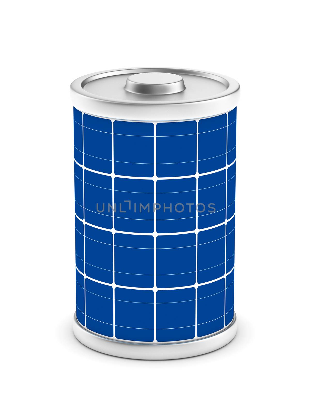 solar battery on white background. Isolated 3d image by ISerg