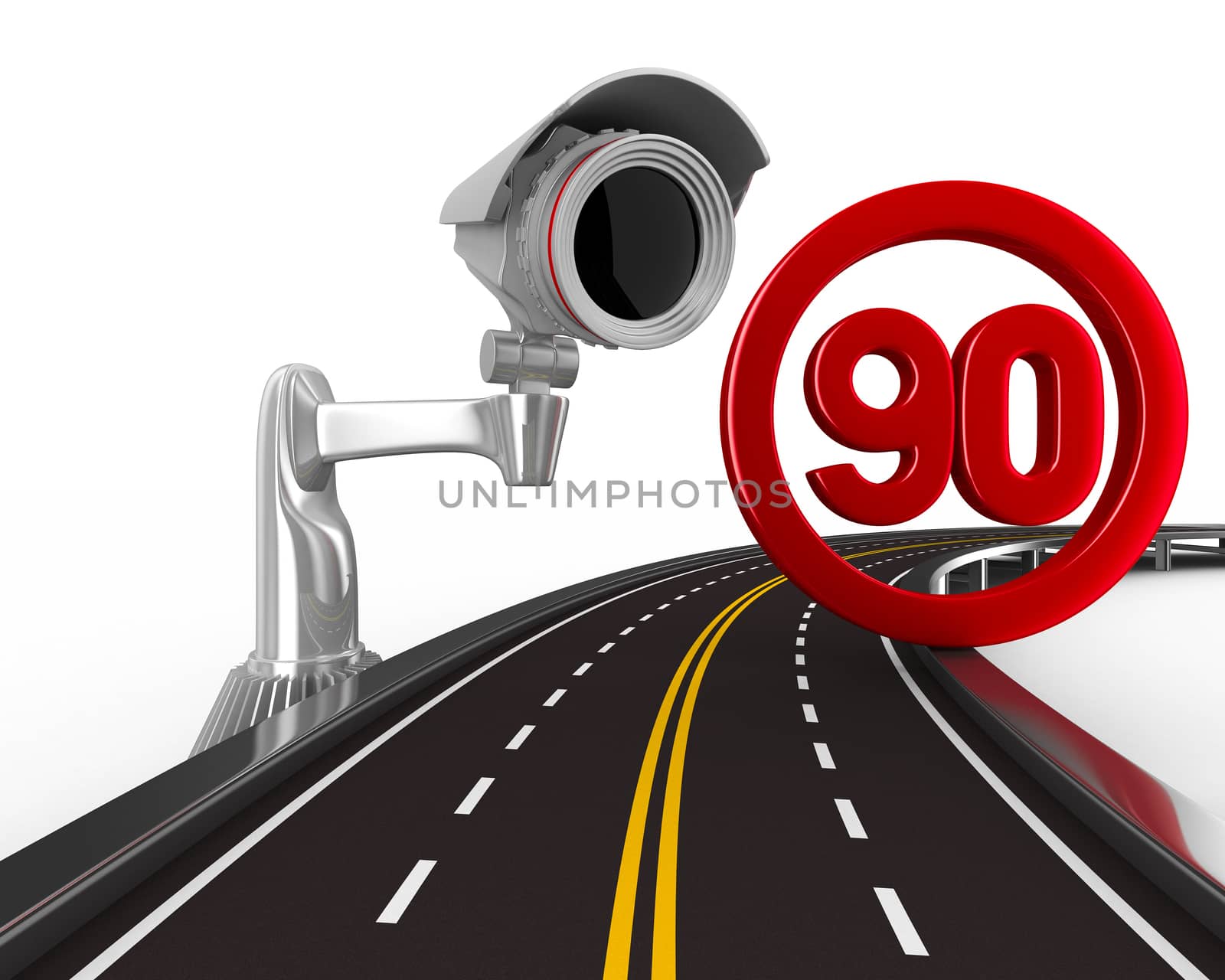 sign restriction speed. Isolated 3D image by ISerg