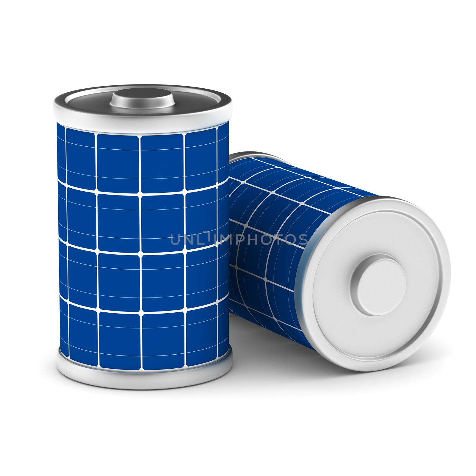 solar battery on white background. Isolated 3d image by ISerg