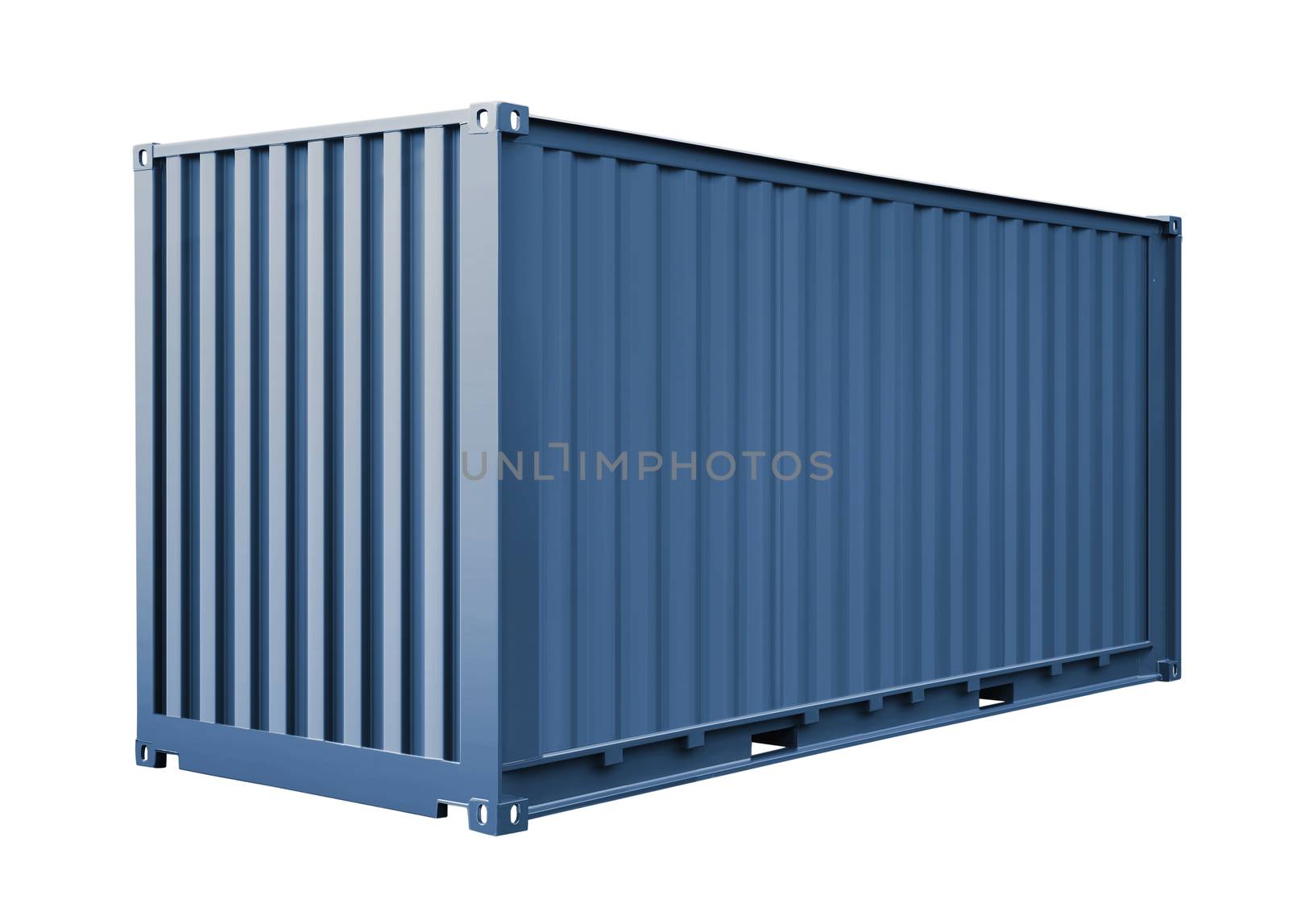 blue container for cargo transportation by ssuaphoto