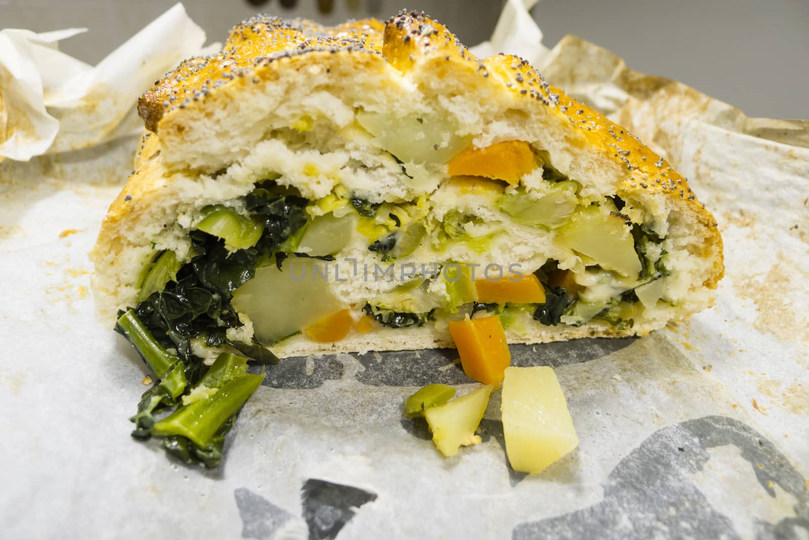 homemade baked vegetable bread loaf by AlessandroZocc