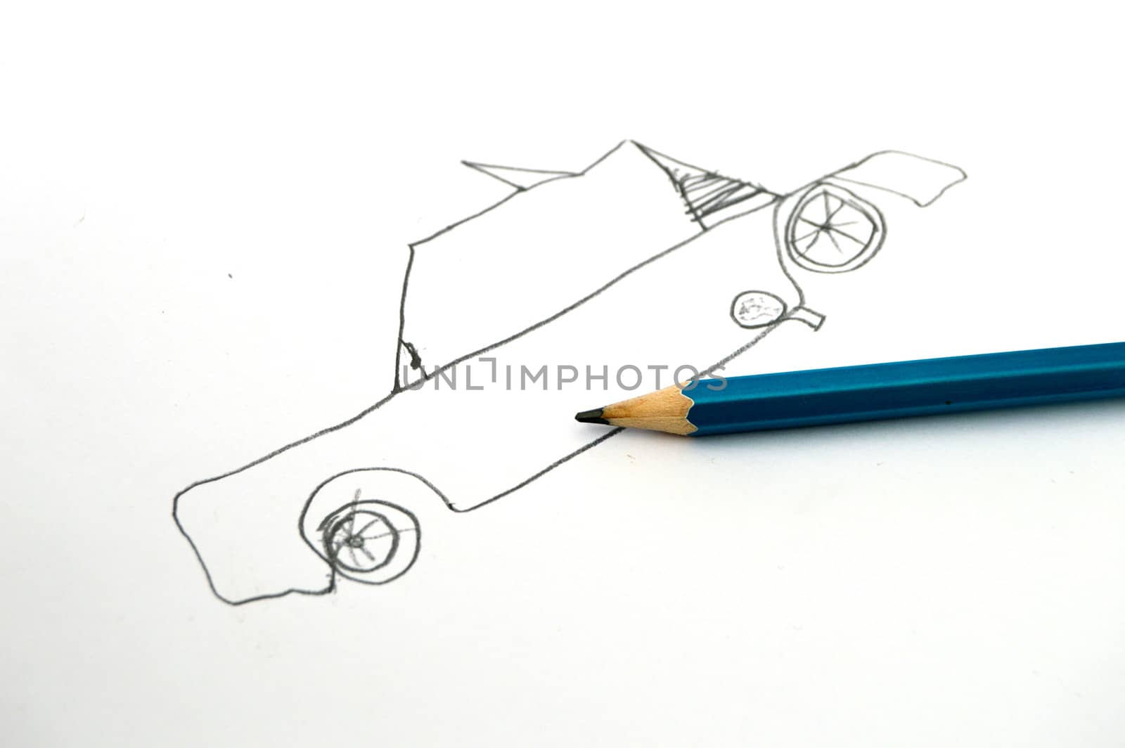 To be a child and to draw a car picture