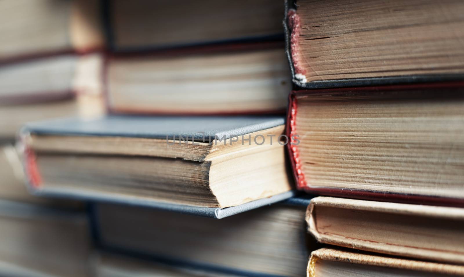 Stack of old worn books