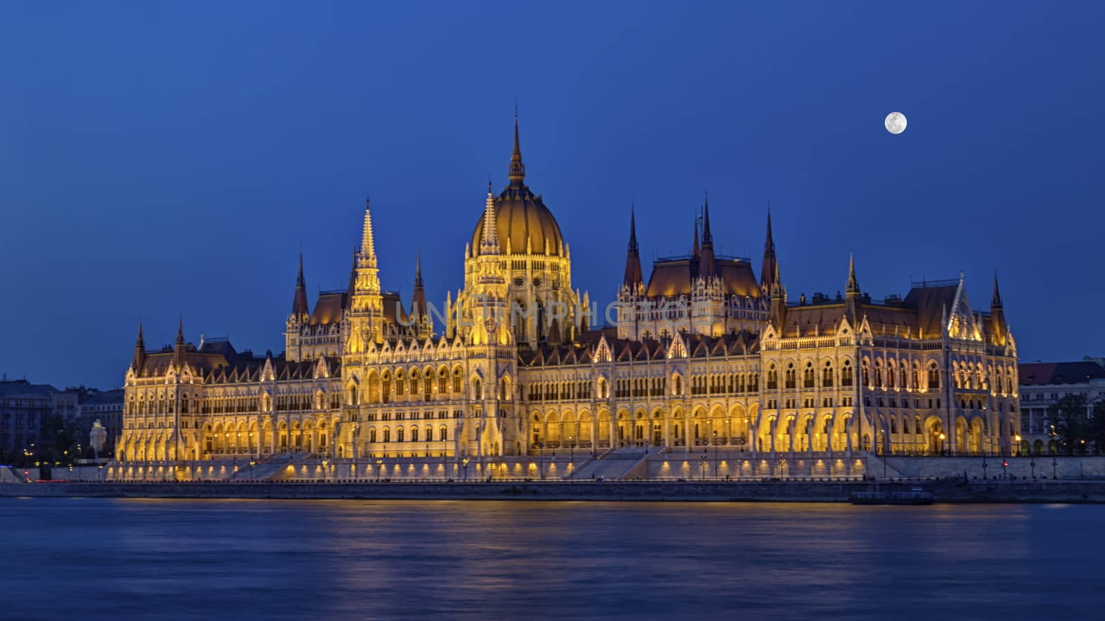Hungarian Parliament Building in Budapest by night, Hungary, HDR