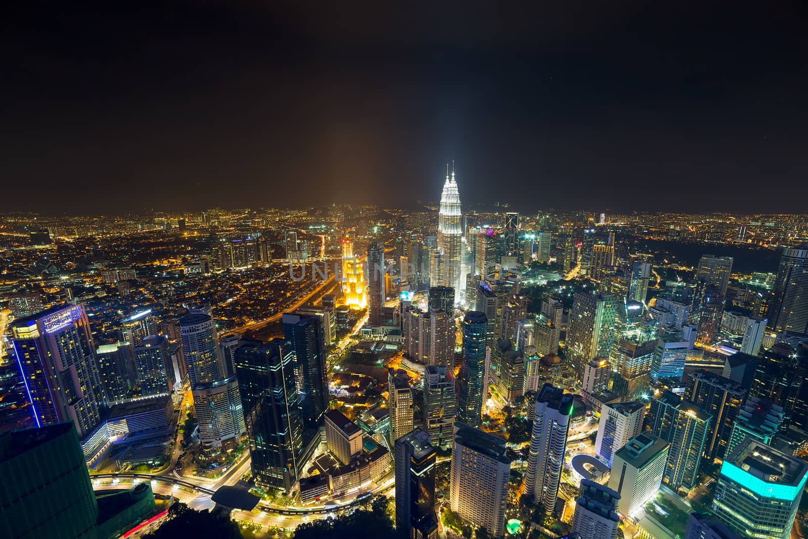 Kuala Lumpur Aerial Nightscape by jpldesigns