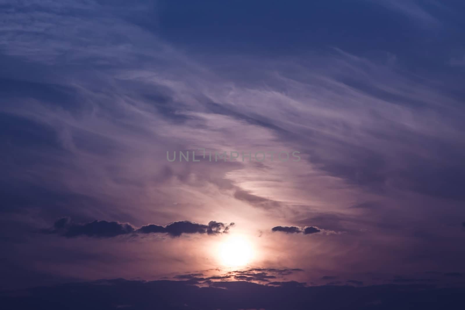 Beautiful sunset sky stratosphere background by worrayuth