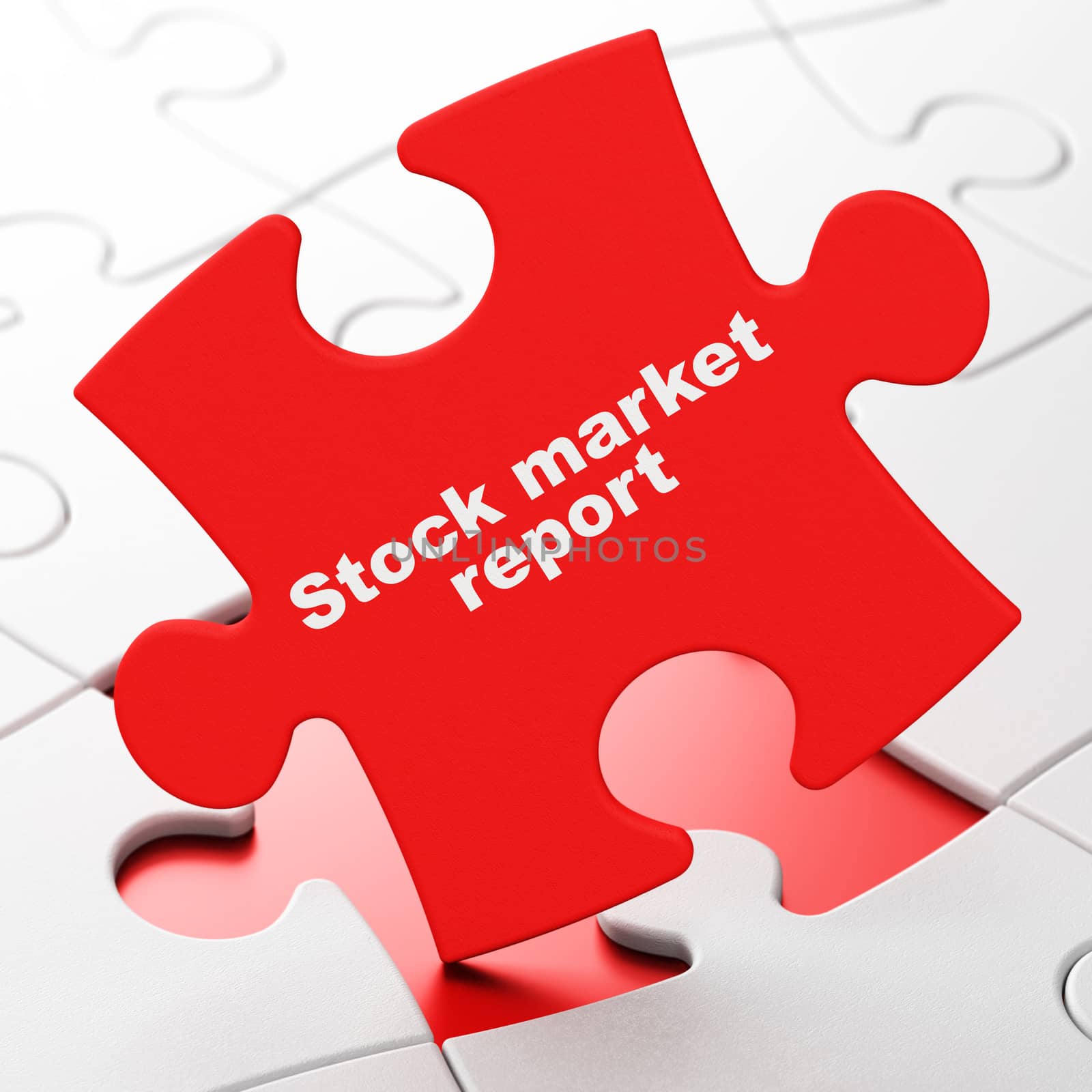 Currency concept: Stock Market Report on puzzle background by maxkabakov