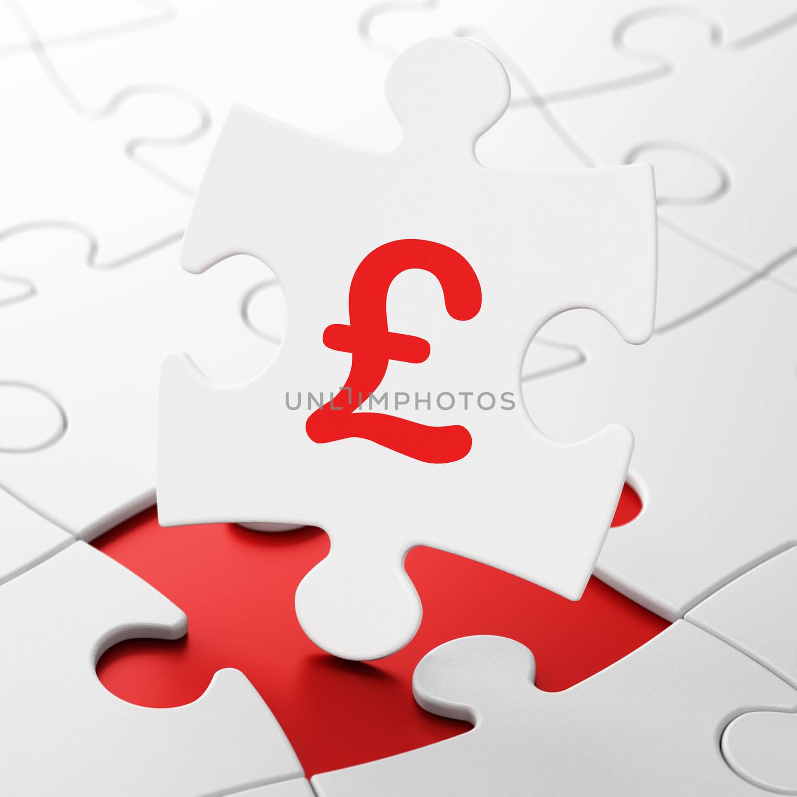 Money concept: Pound on puzzle background by maxkabakov