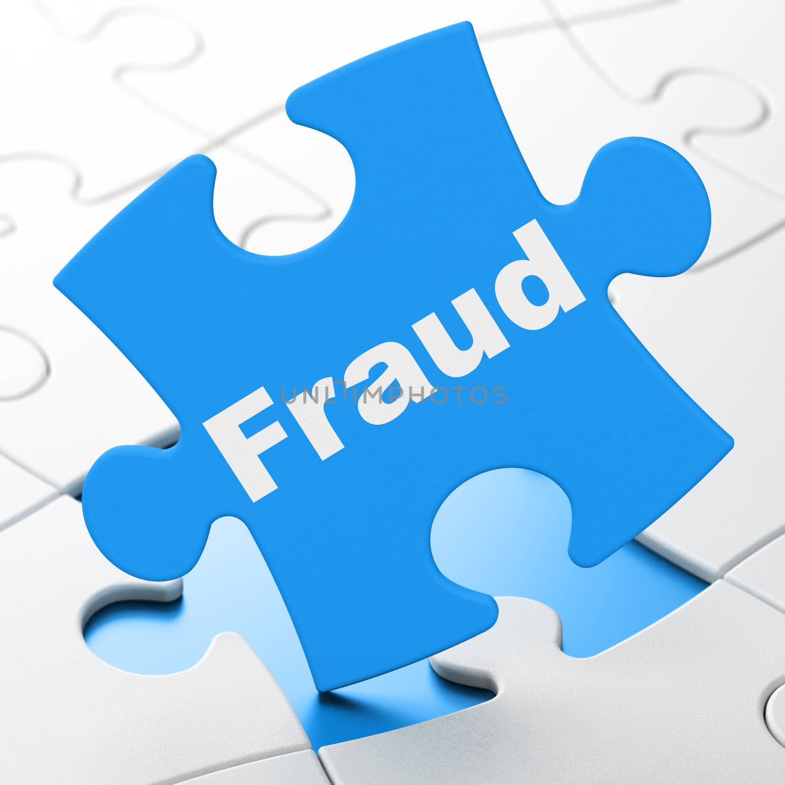 Safety concept: Fraud on puzzle background by maxkabakov