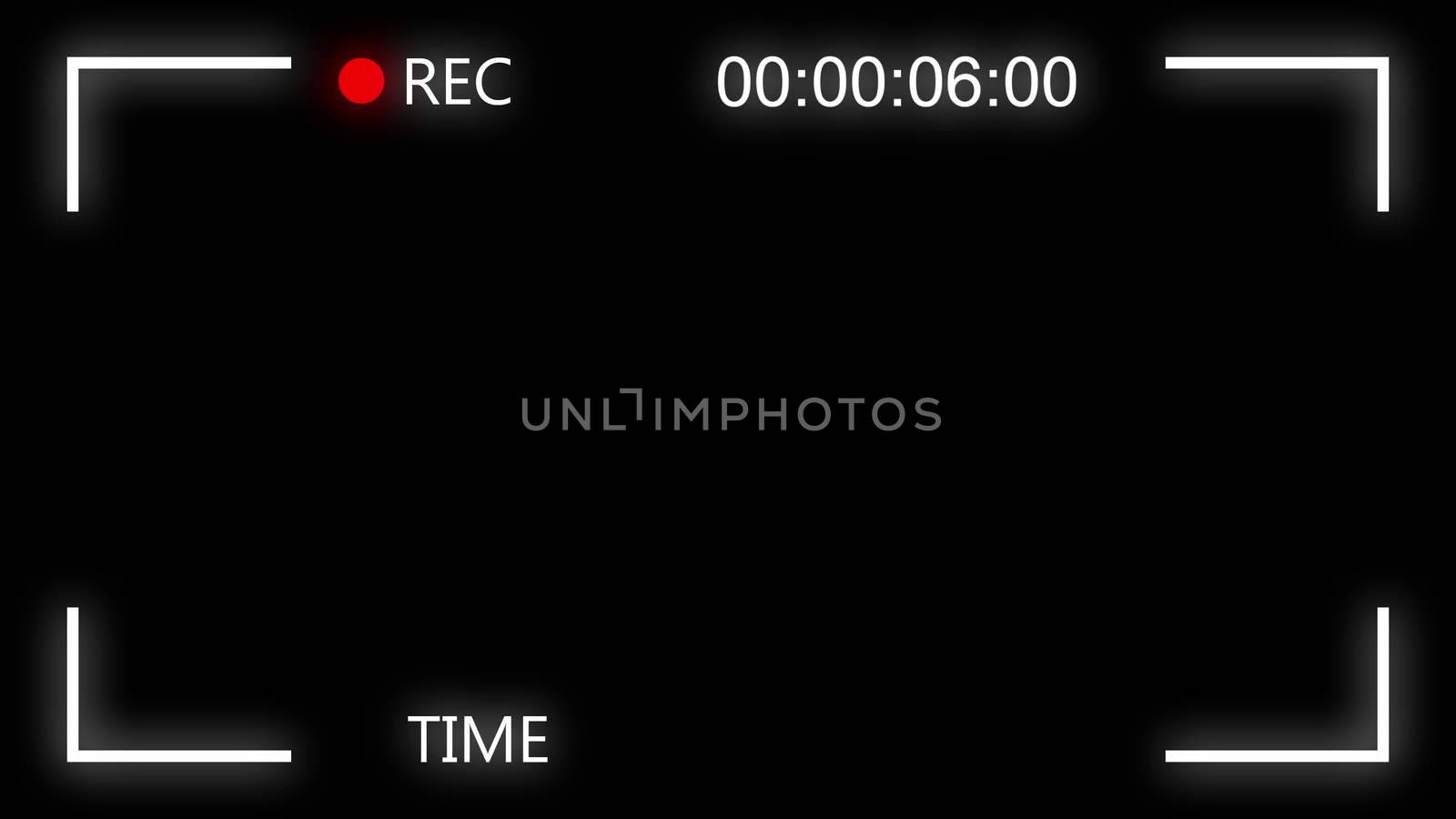 Video Camera Screen Interface. Recording interface. 3D rendered