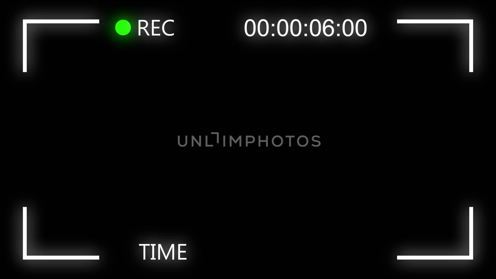 Video Camera Screen Interface. Recording interface. 3D rendered