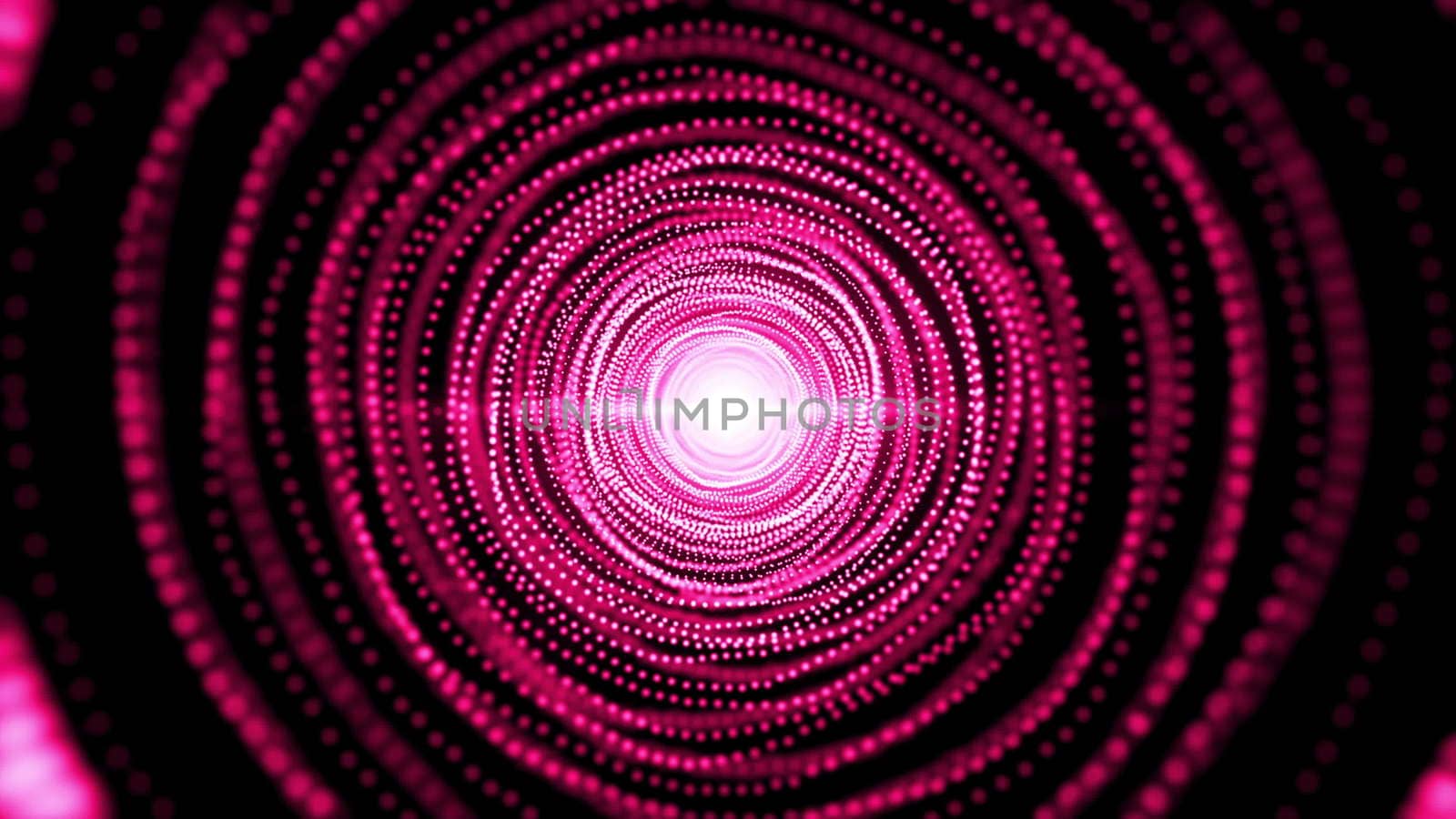 Abstract background with particles tunnel. 3D rendered