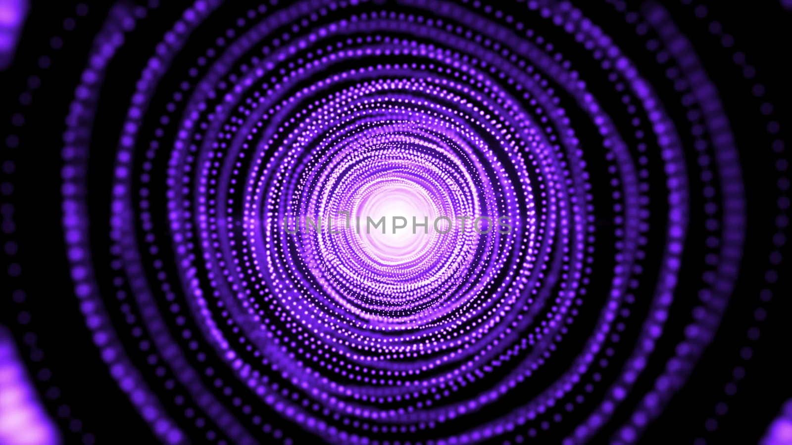 Abstract background with particles tunnel. 3D rendered