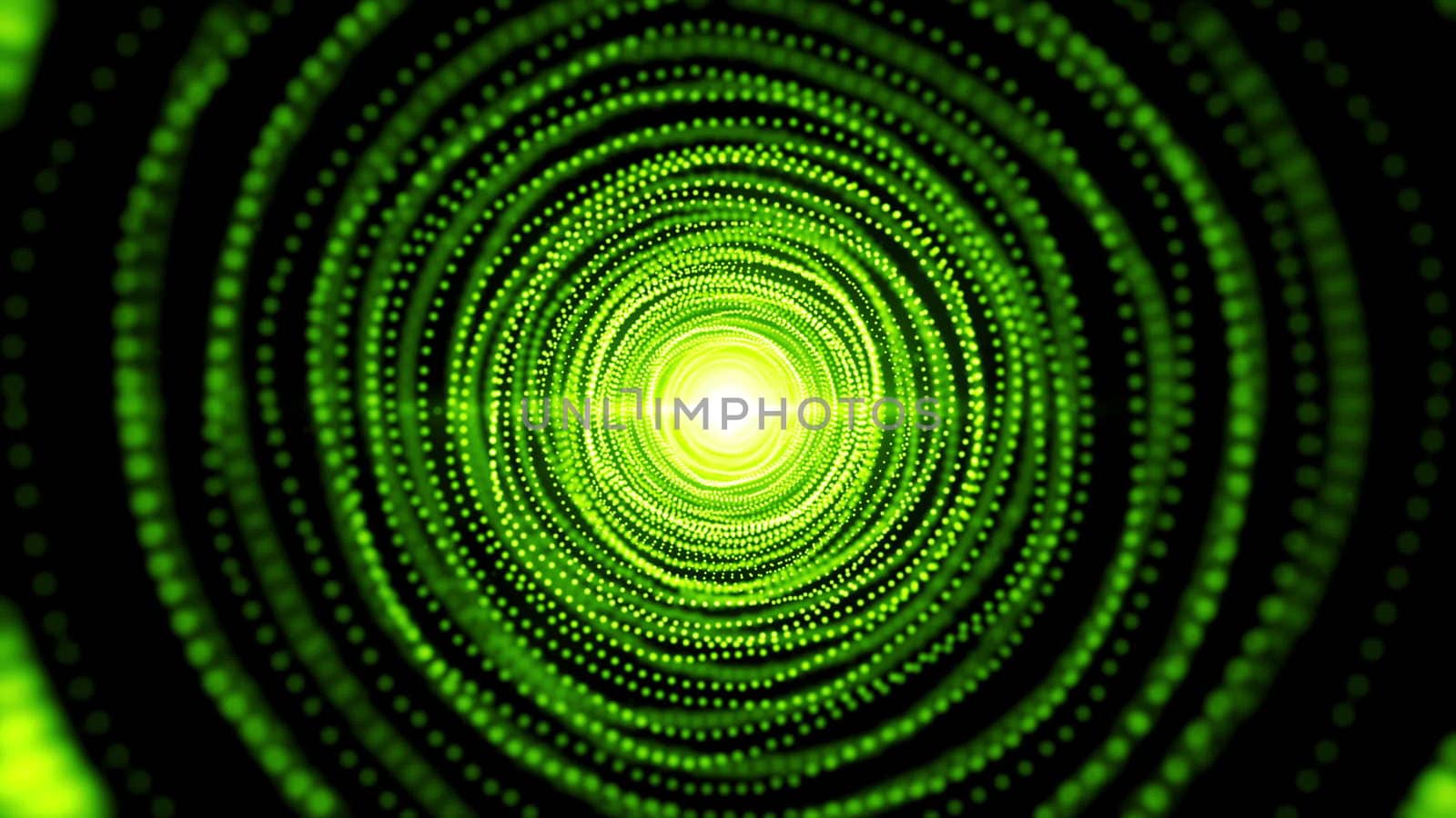 Abstract background with particles tunnel. 3D rendered