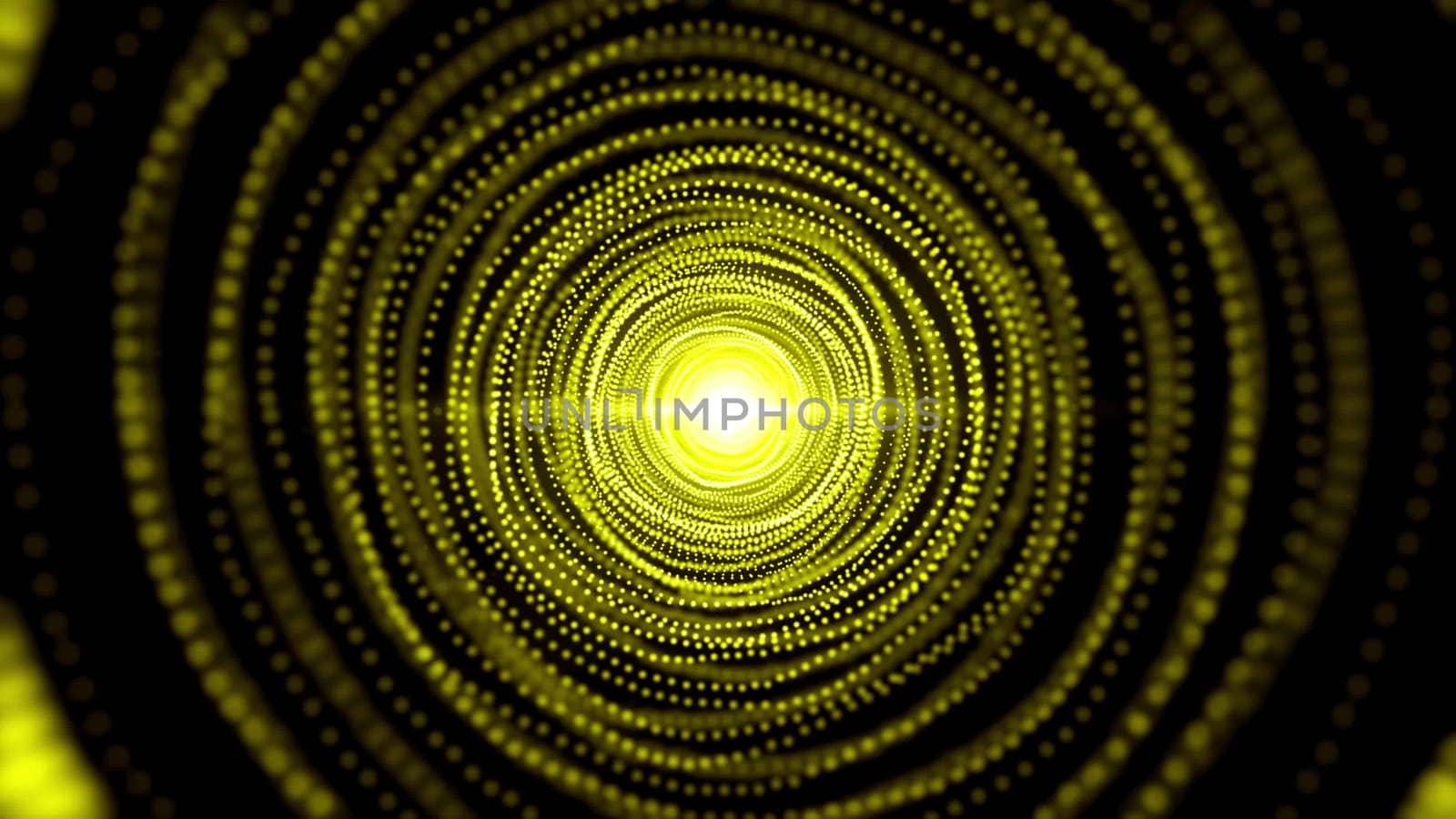 Abstract background with particles tunnel. 3D rendered