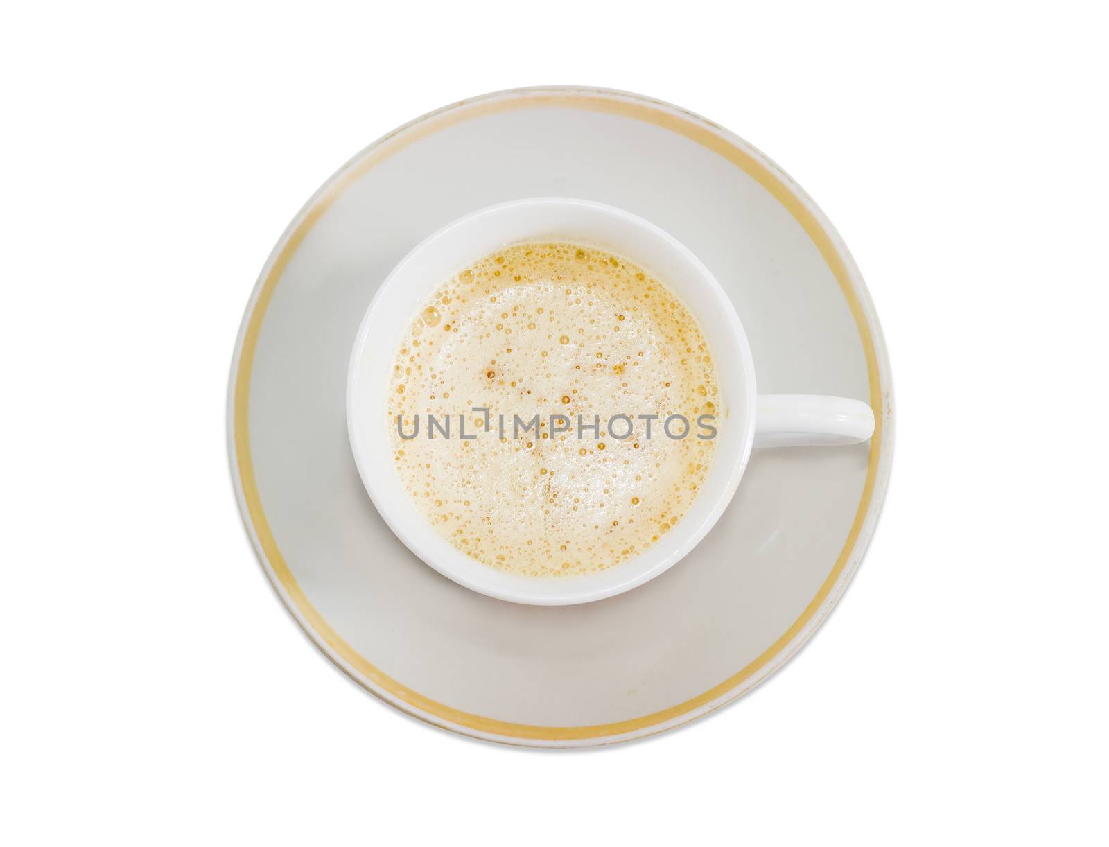 Coffee with cream in white cup on a light background by anmbph