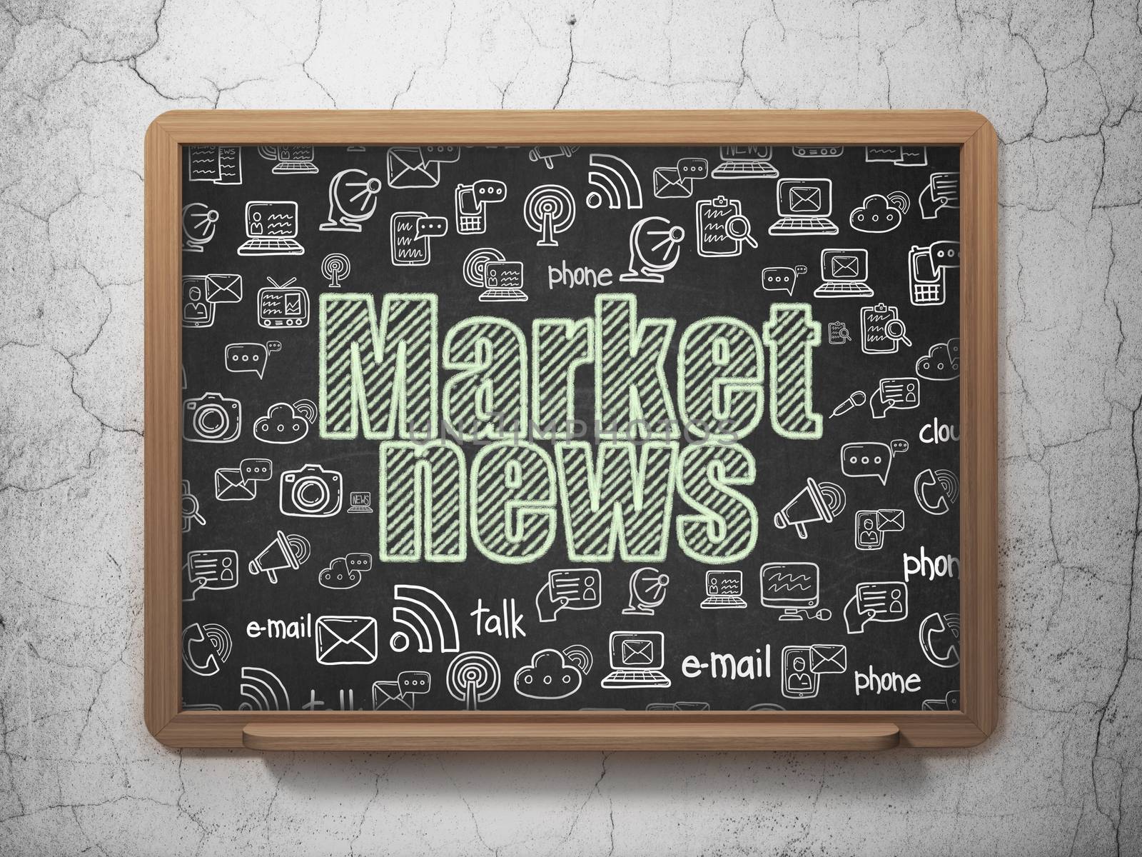 News concept: Market News on School board background by maxkabakov