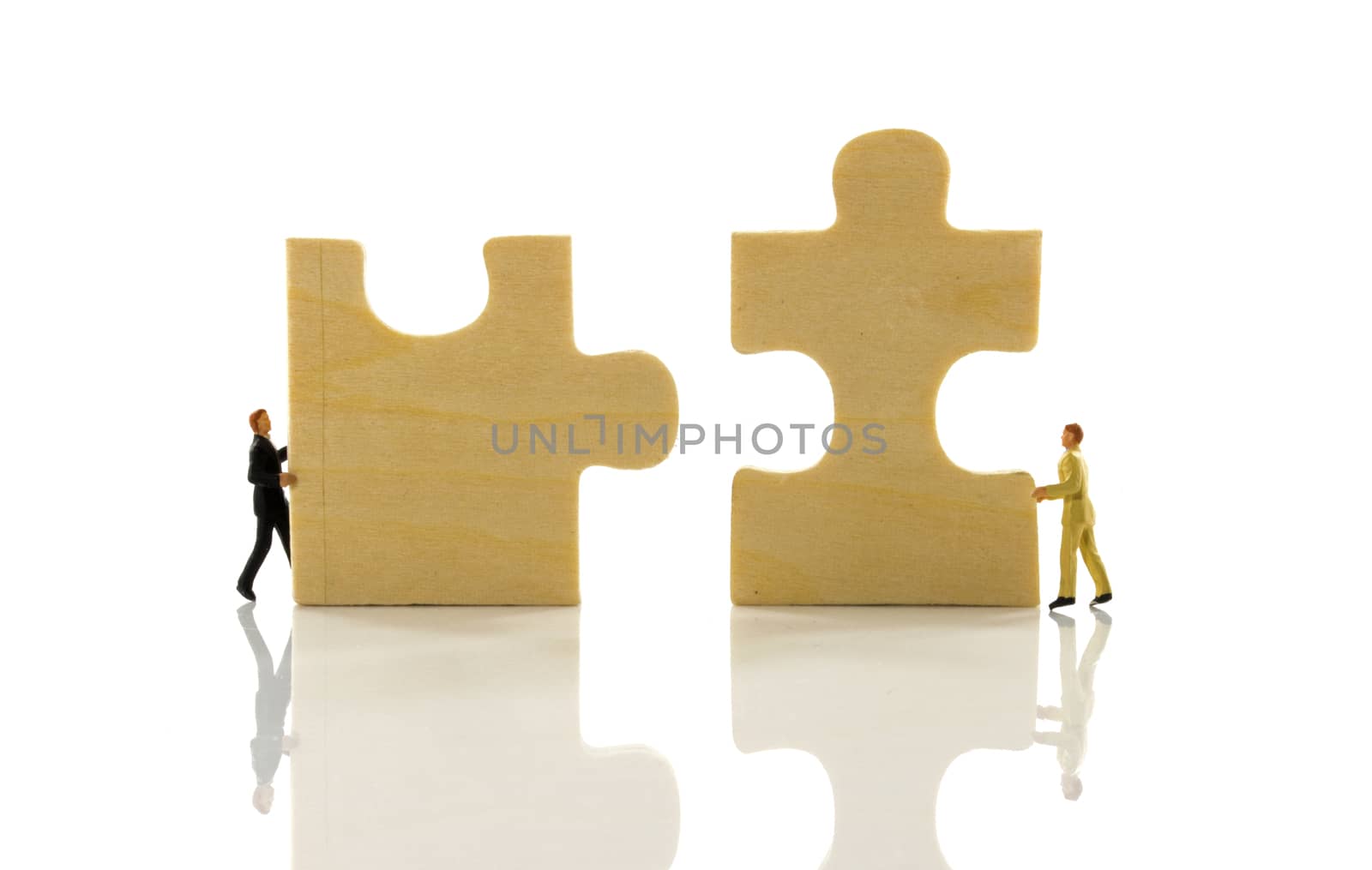 jigsaw puzzle isolated on white by compuinfoto