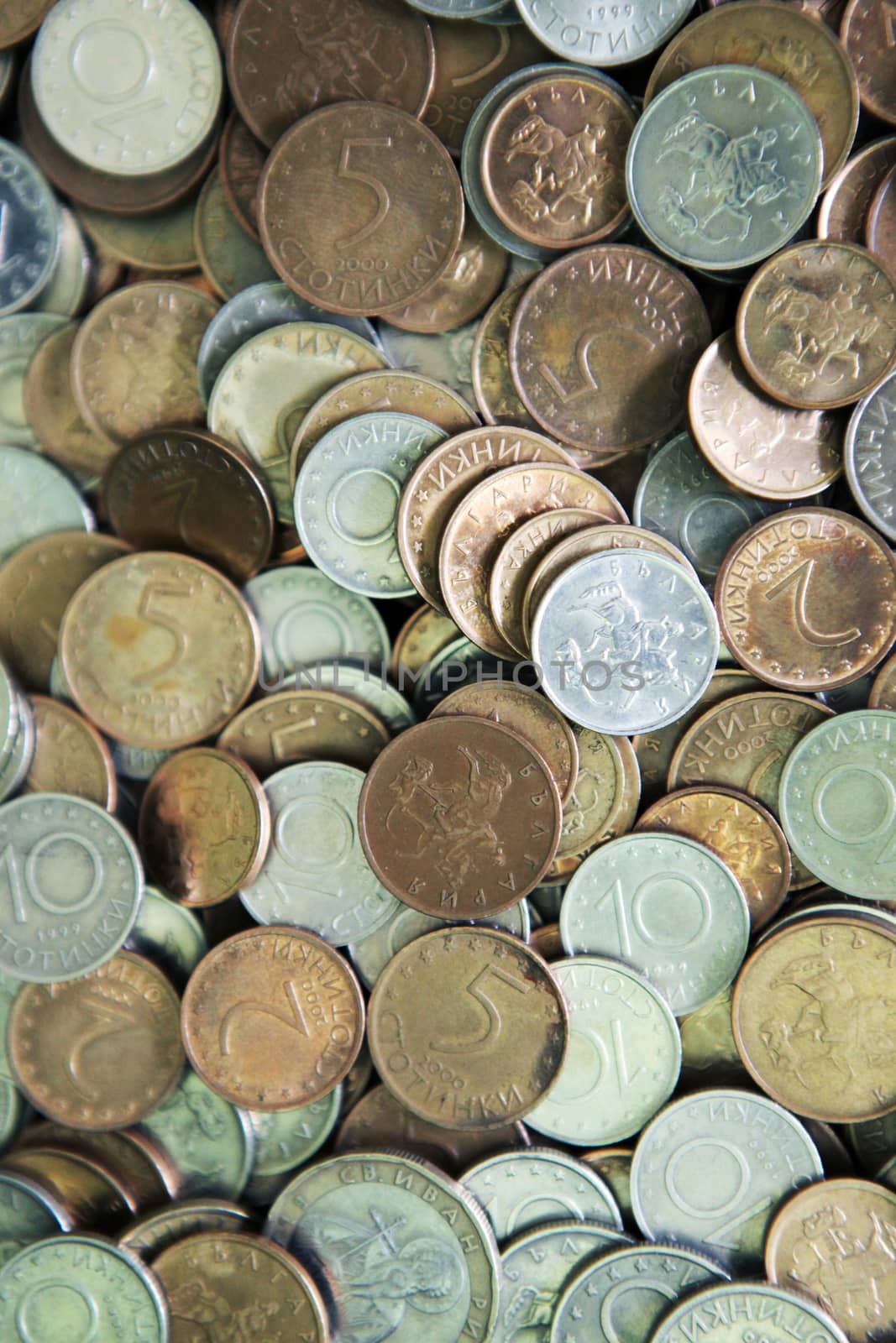 Huge Pile Of The Bulgarian Coins.