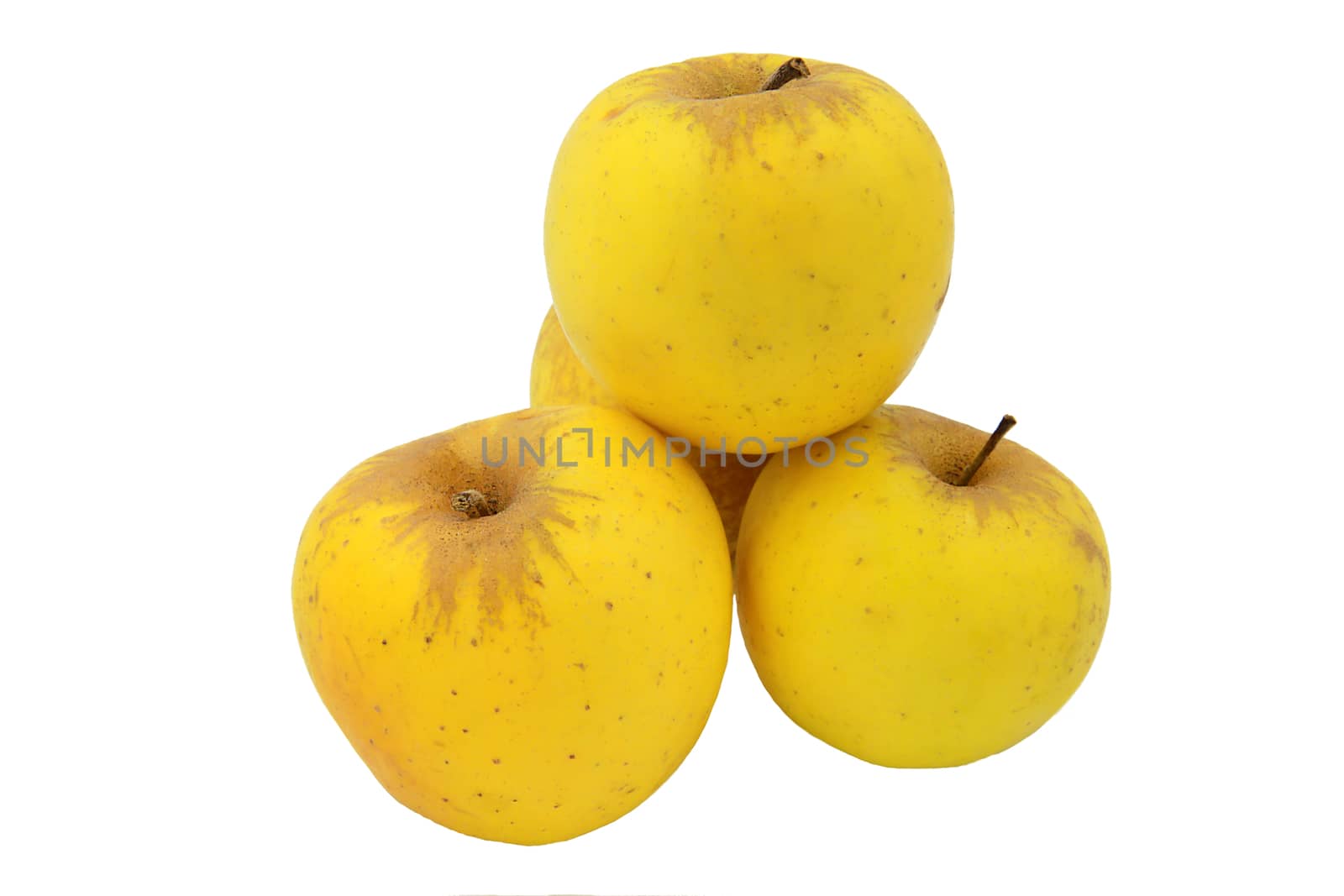 Yellow Apple Isolated On The White Background