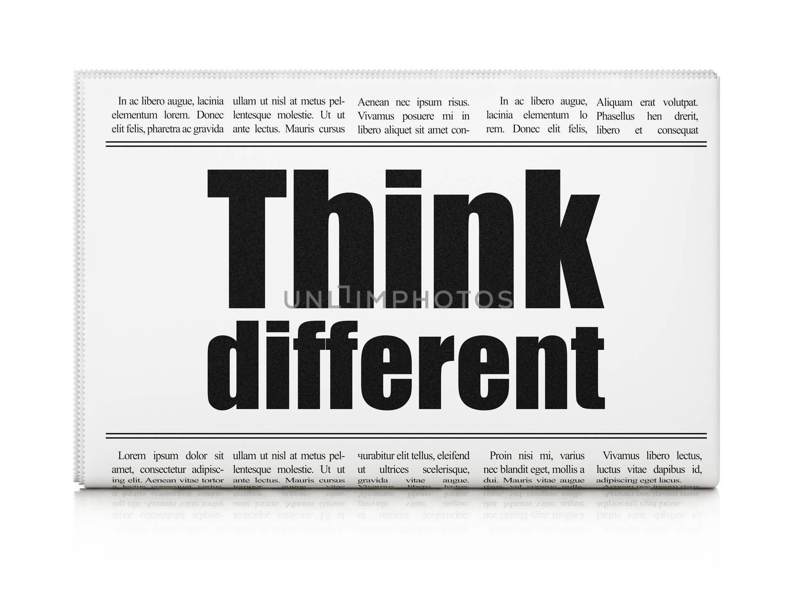 Education concept: newspaper headline Think Different by maxkabakov