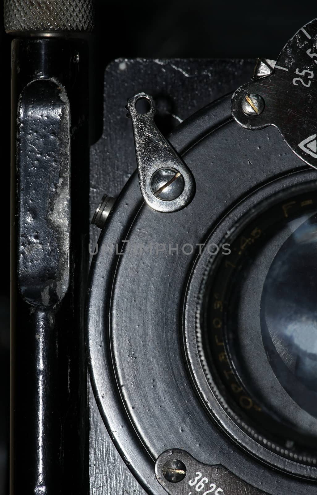Camera Lens of old film camera macro shot