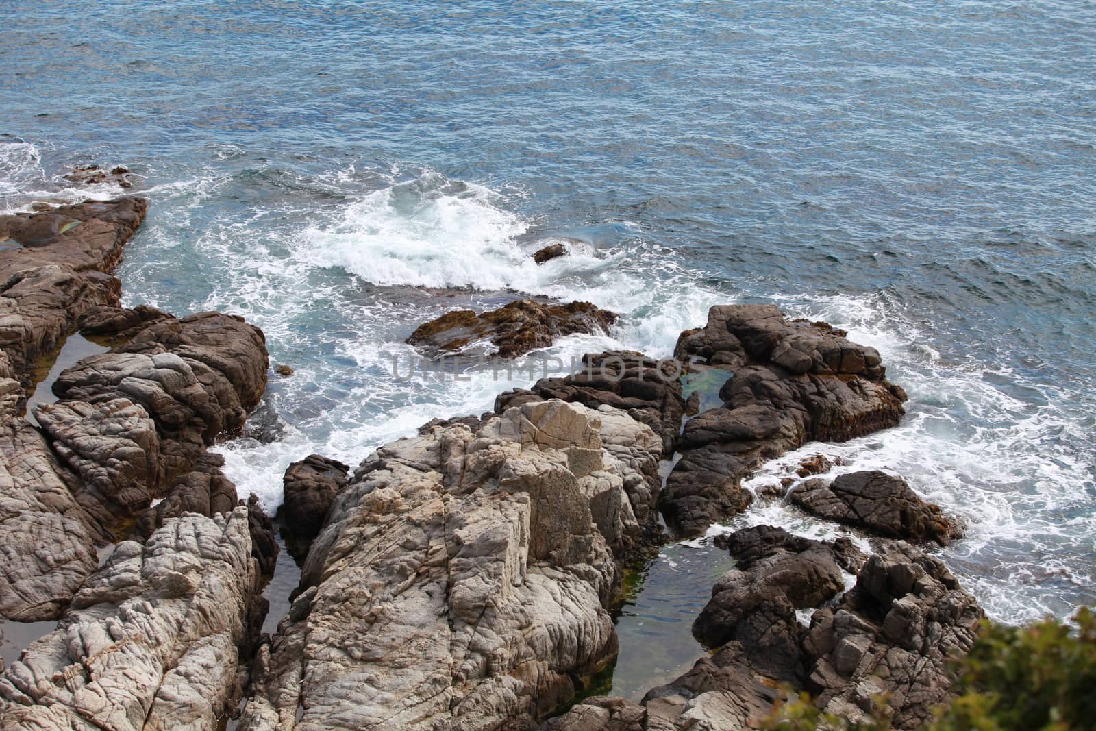 rocky sea view from above Mediterranean sea