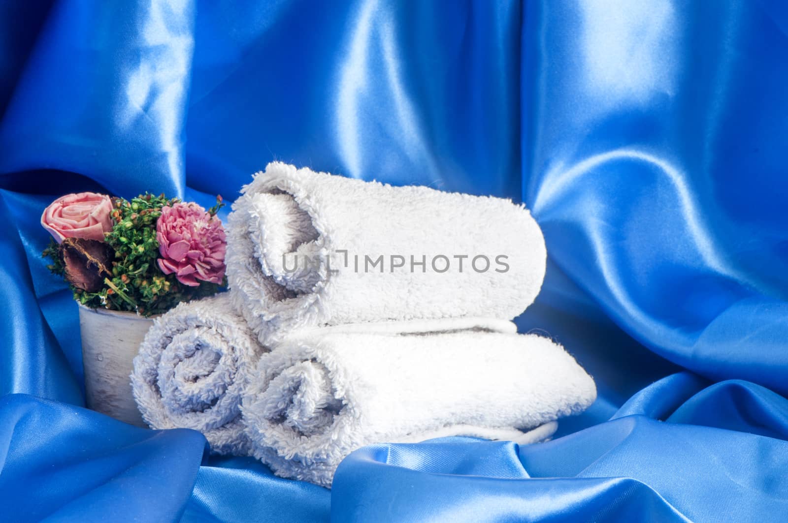 a terry towels on  a white background