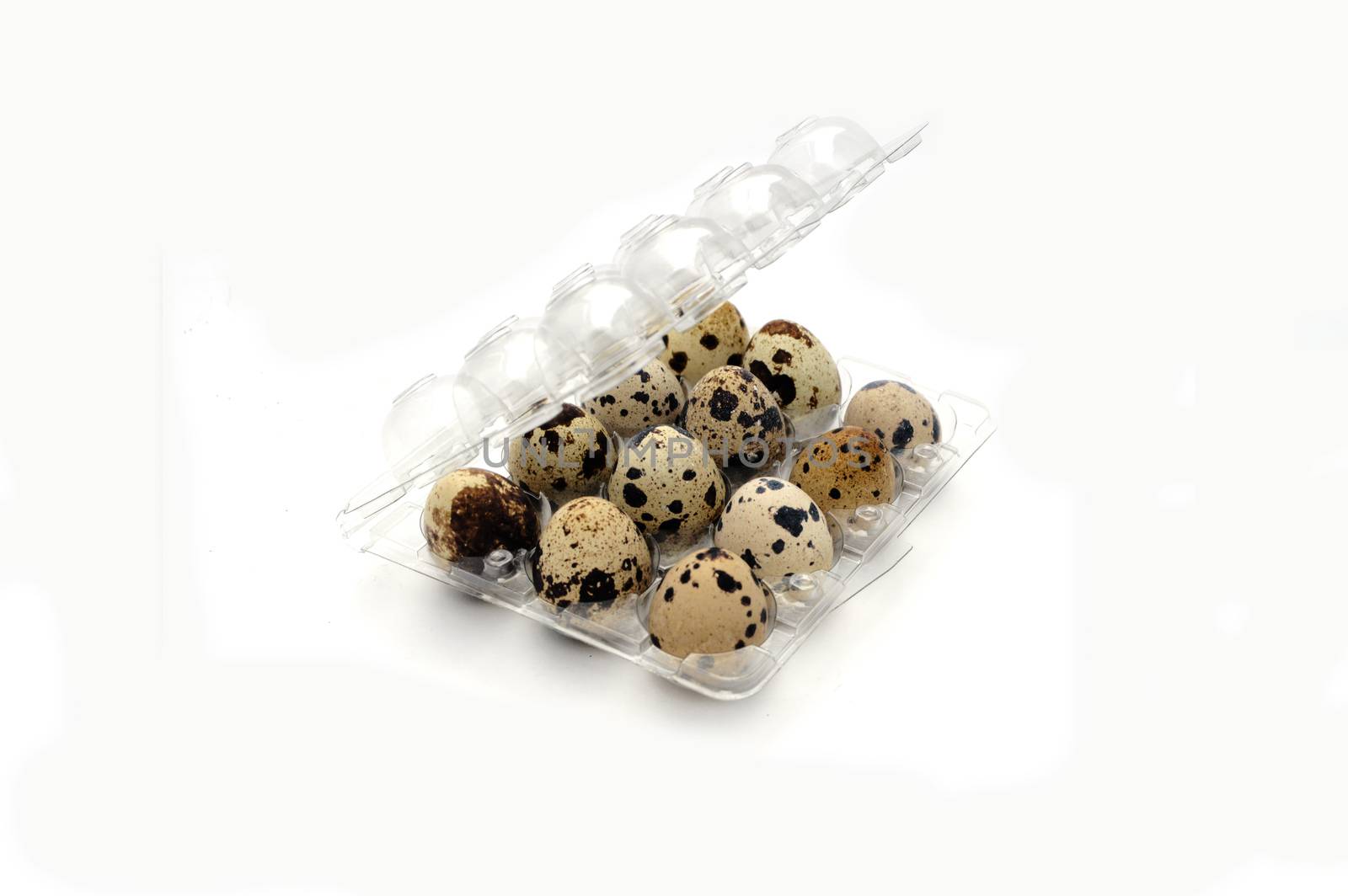 Pictures of quail eggs in on white background by nhatipoglu