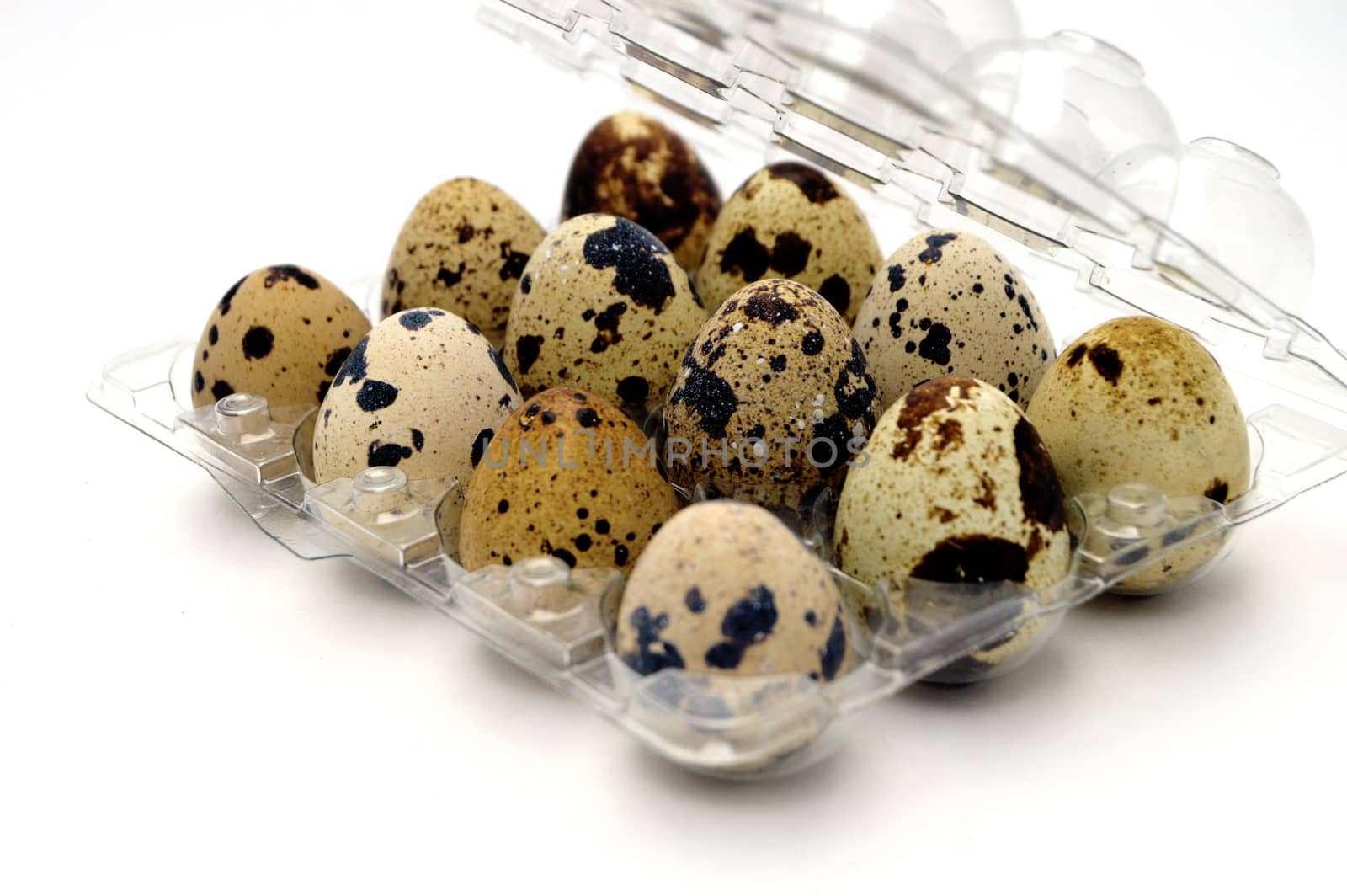 Images of quail eggs with high nutritional value with infinite white background