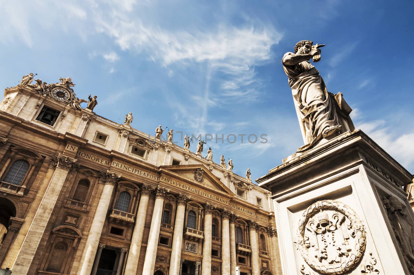 view of the St. Peter's church in Vatican city