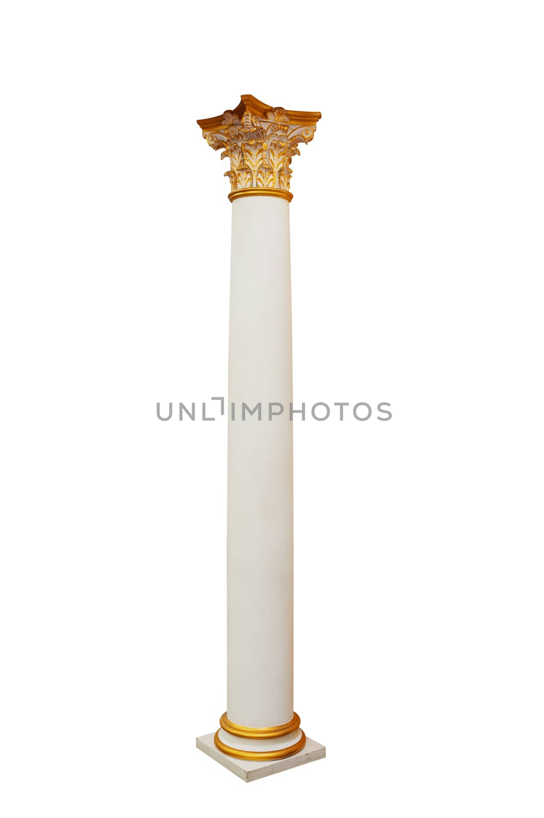 column in classical architectural style isolated on white background.