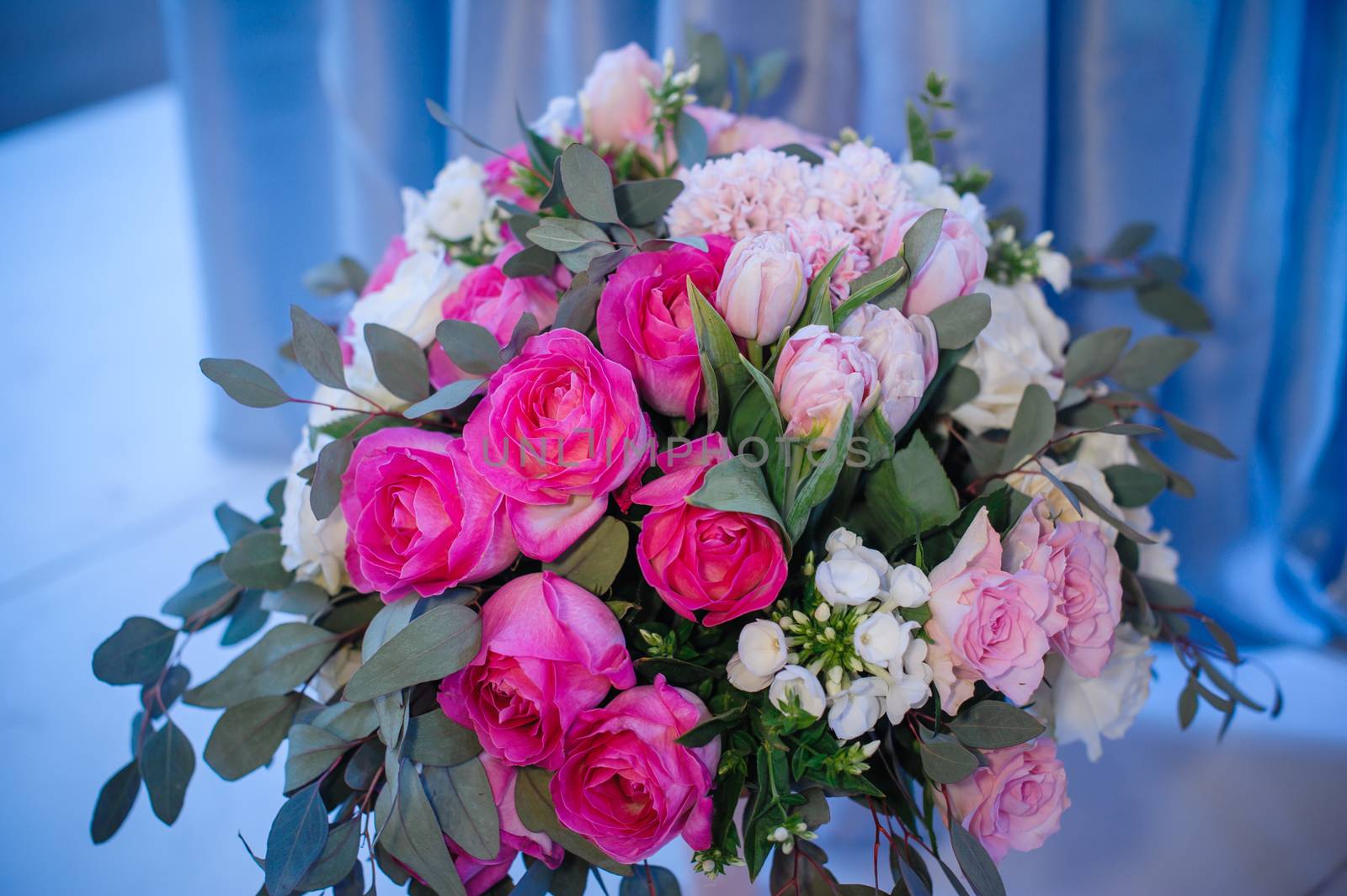 bouquet of flowers in the interior in the style of rustic.