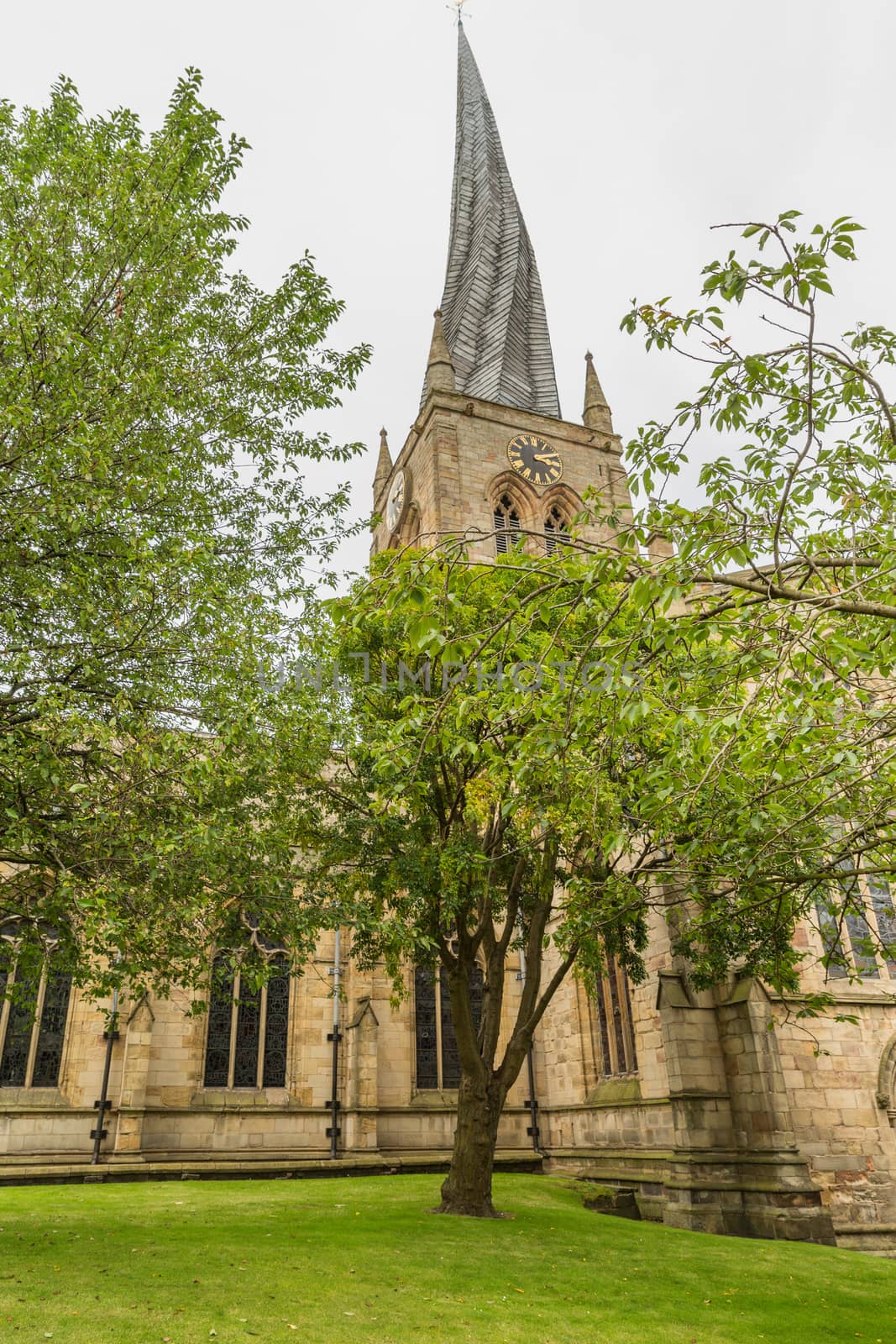 Chesterfield Church (Saint Mary and All Saints) is in the town of Chesterfield in Derbyshire, England. It is most known for its twisted spire, an architectural phenomenon, The Crooked Spire.