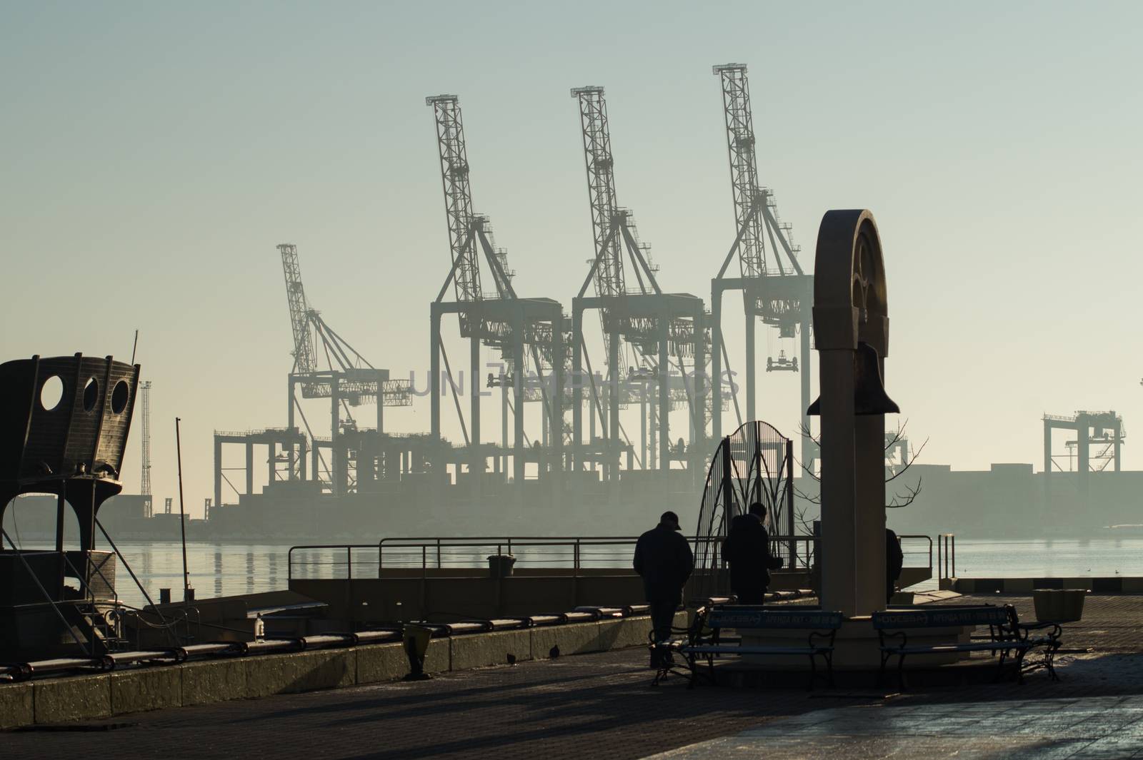 Winter Morning at the Cargo Port by Multipedia