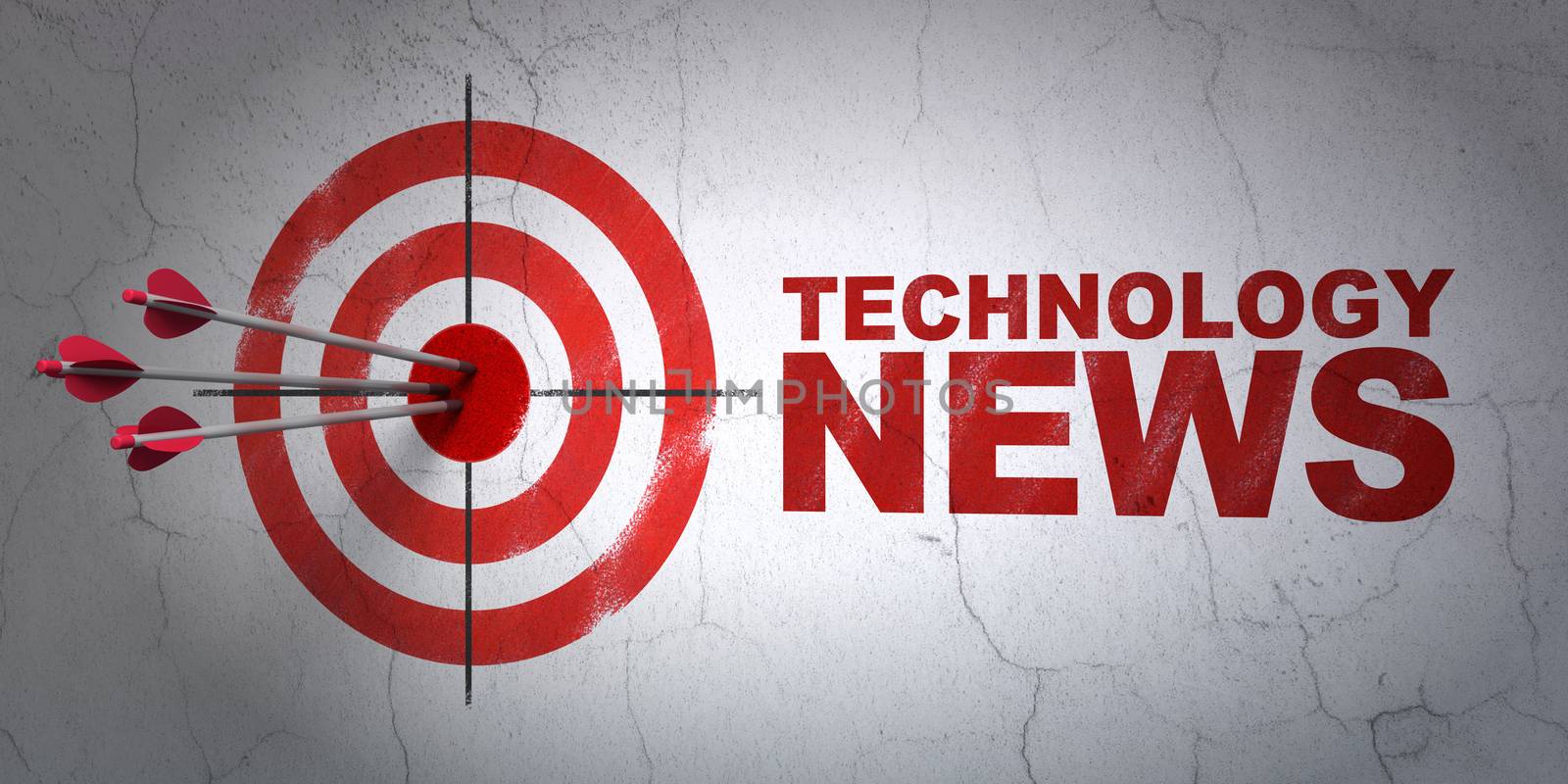 News concept: target and Technology News on wall background by maxkabakov