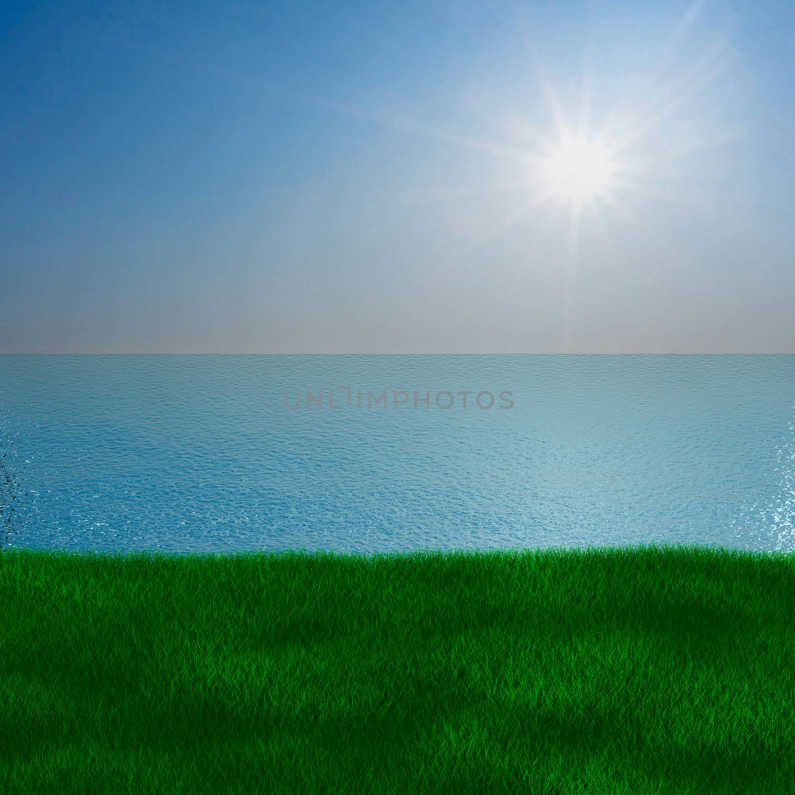 Sea landscape. 3D image by ISerg