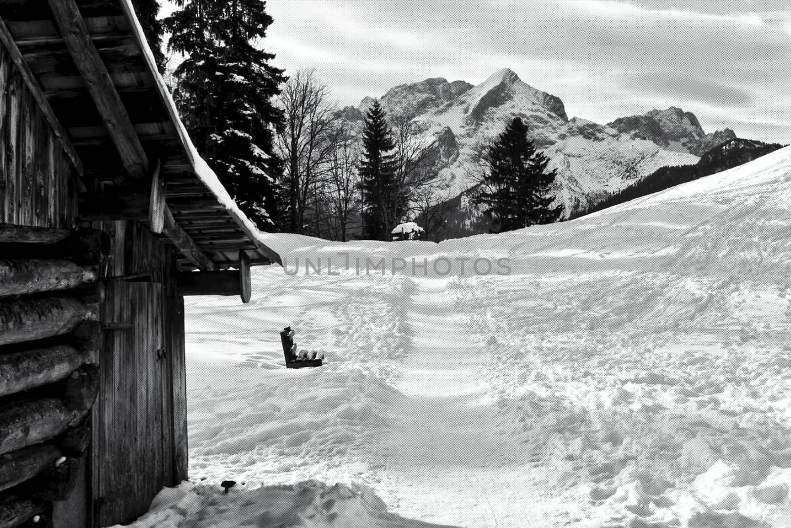 Landscape like a dream in German mountains called „Werdenfelser Land“ nearby Garmisch-Partenkirchen