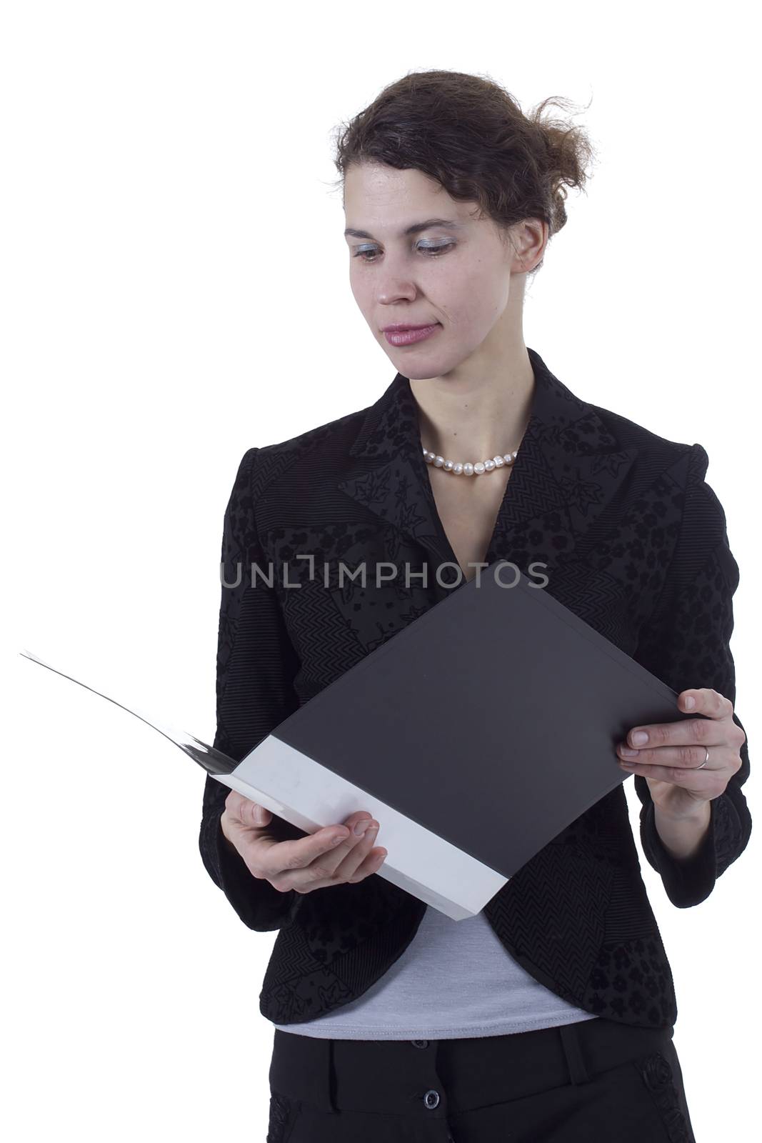 Studio portrait of a young woman on a white background