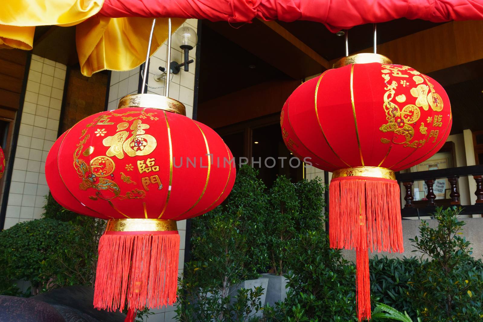 Chinese lanterns during new year festival by nopparats