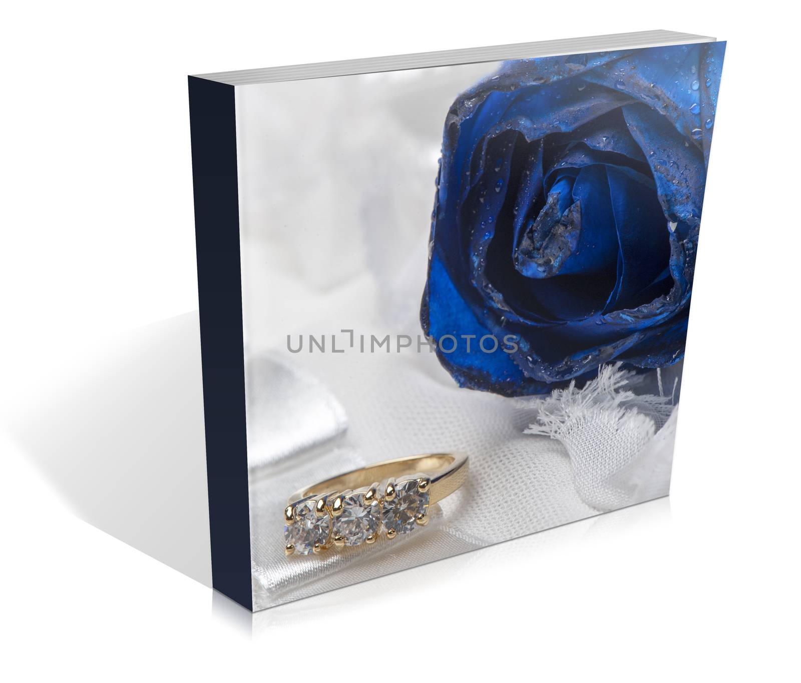  book Valentine's Day with roses and wedding rings 